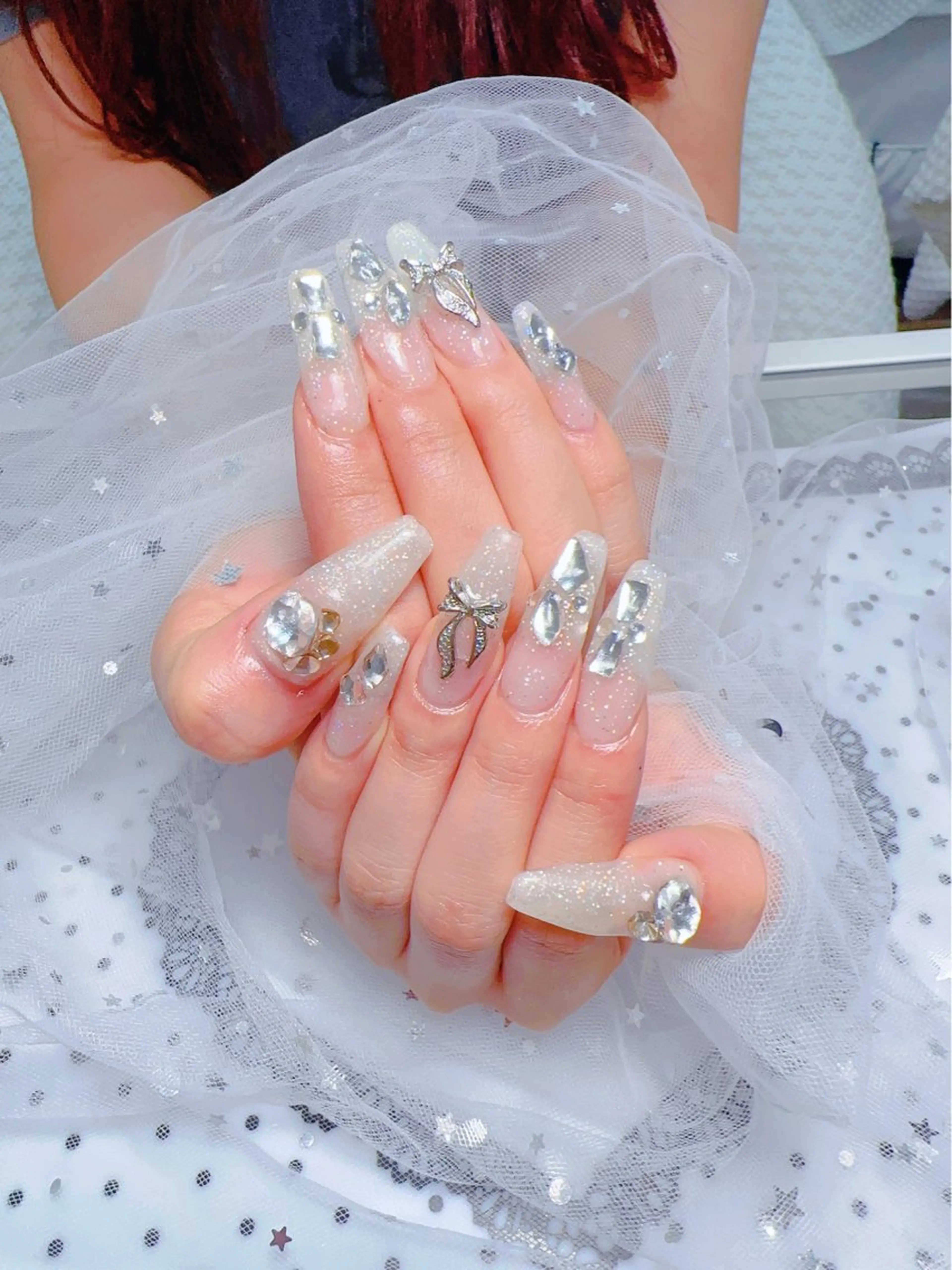 ネイル オーロラネイル チークネイル 長さ出し フレンチネイル ジェルネイル MUSES  NAIL  SALON所属・MUSES ネイルのネイルデザイン