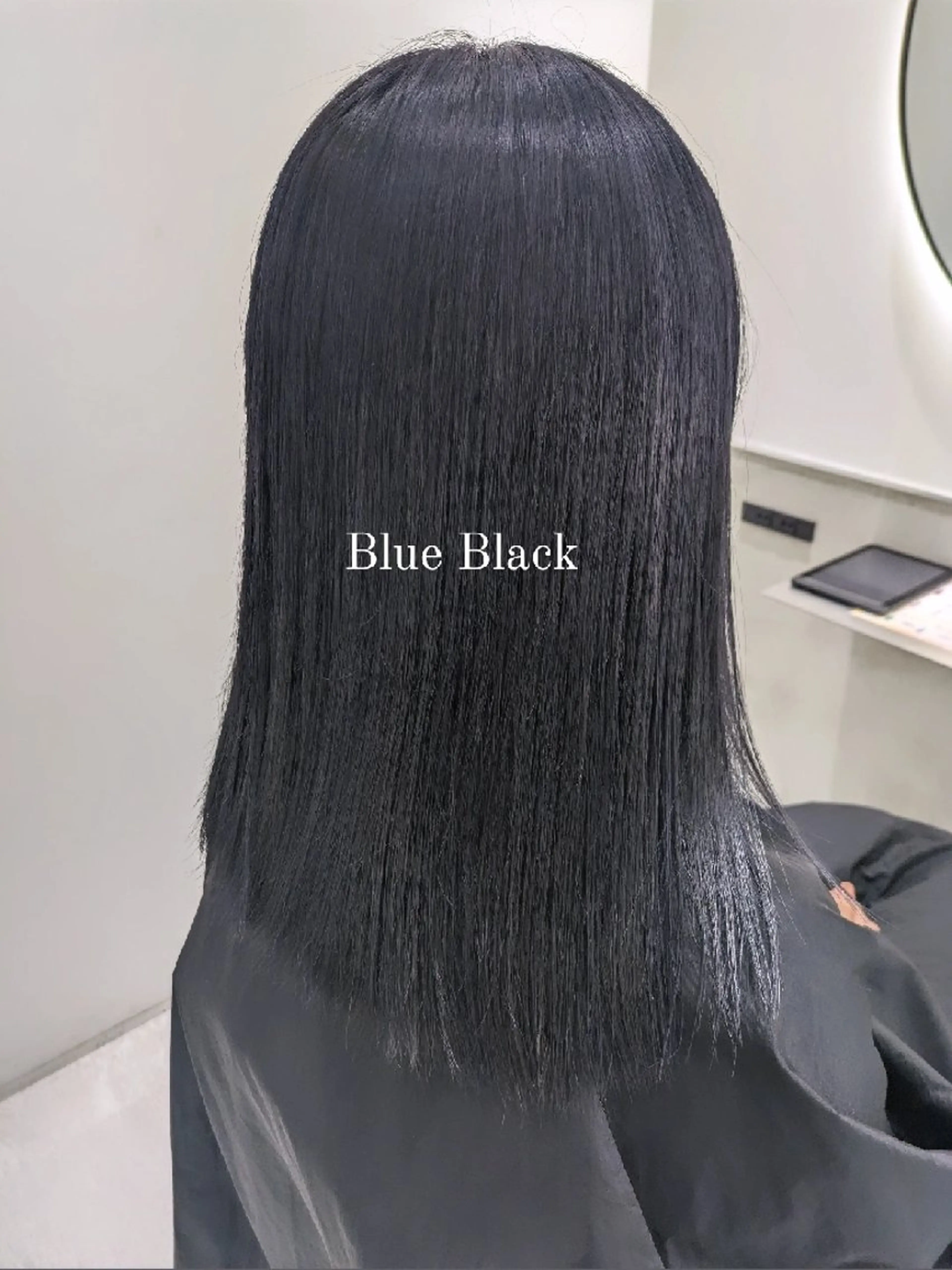セミロング カラー 黒髪 ブルーカラー ブルーブラック ハイトーンカラー 韓国風ヘア カット ヘアカラー 韓国ヘア🇰🇷  メンズカット 猿川のヘアスタイル