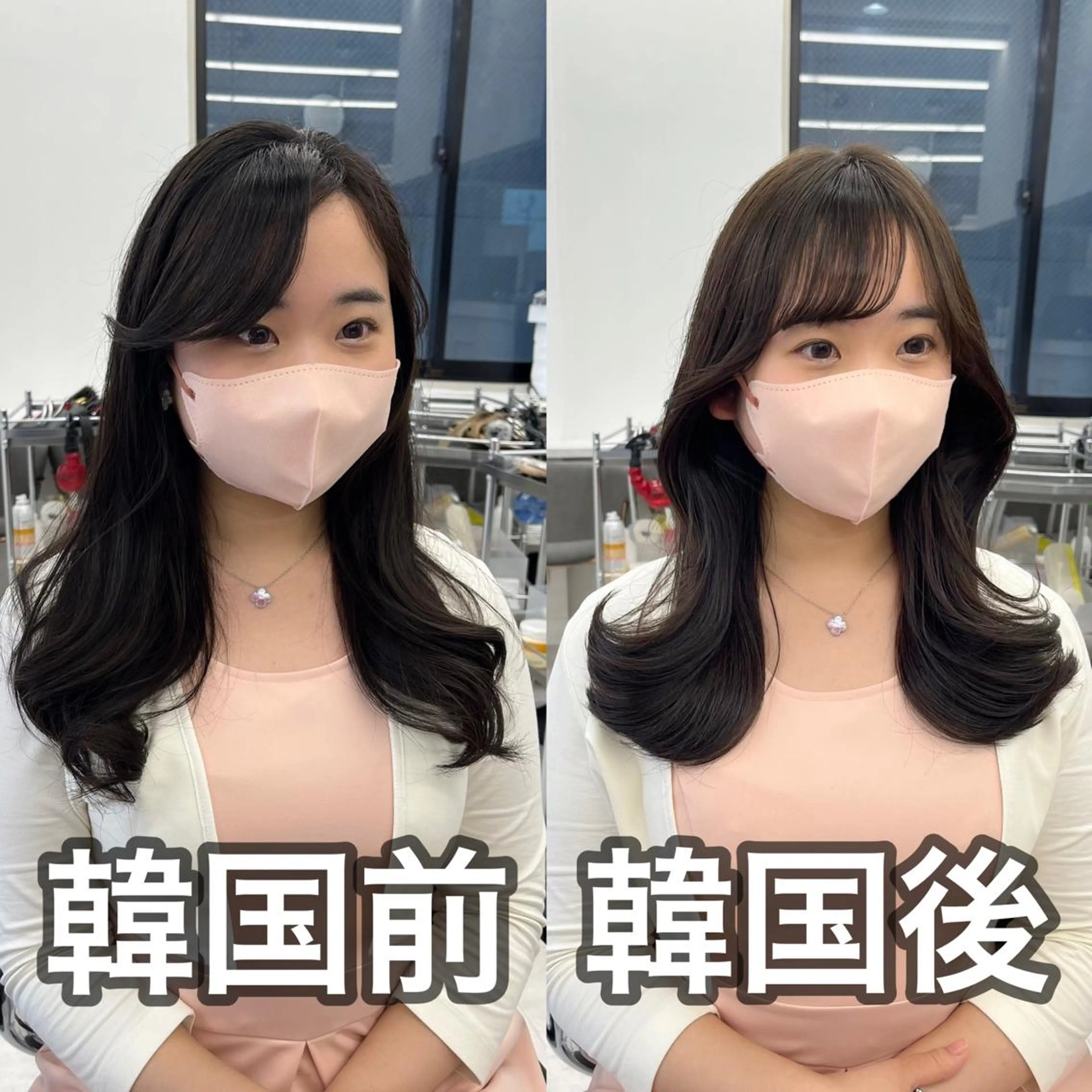 セミロング カラー ヘアアレンジ 結婚式・ブライダル アッシュ ベージュカラー 黒髪 ブリーチ 韓国ヘア×2way 🇰🇷和知拓郎のヘアスタイル