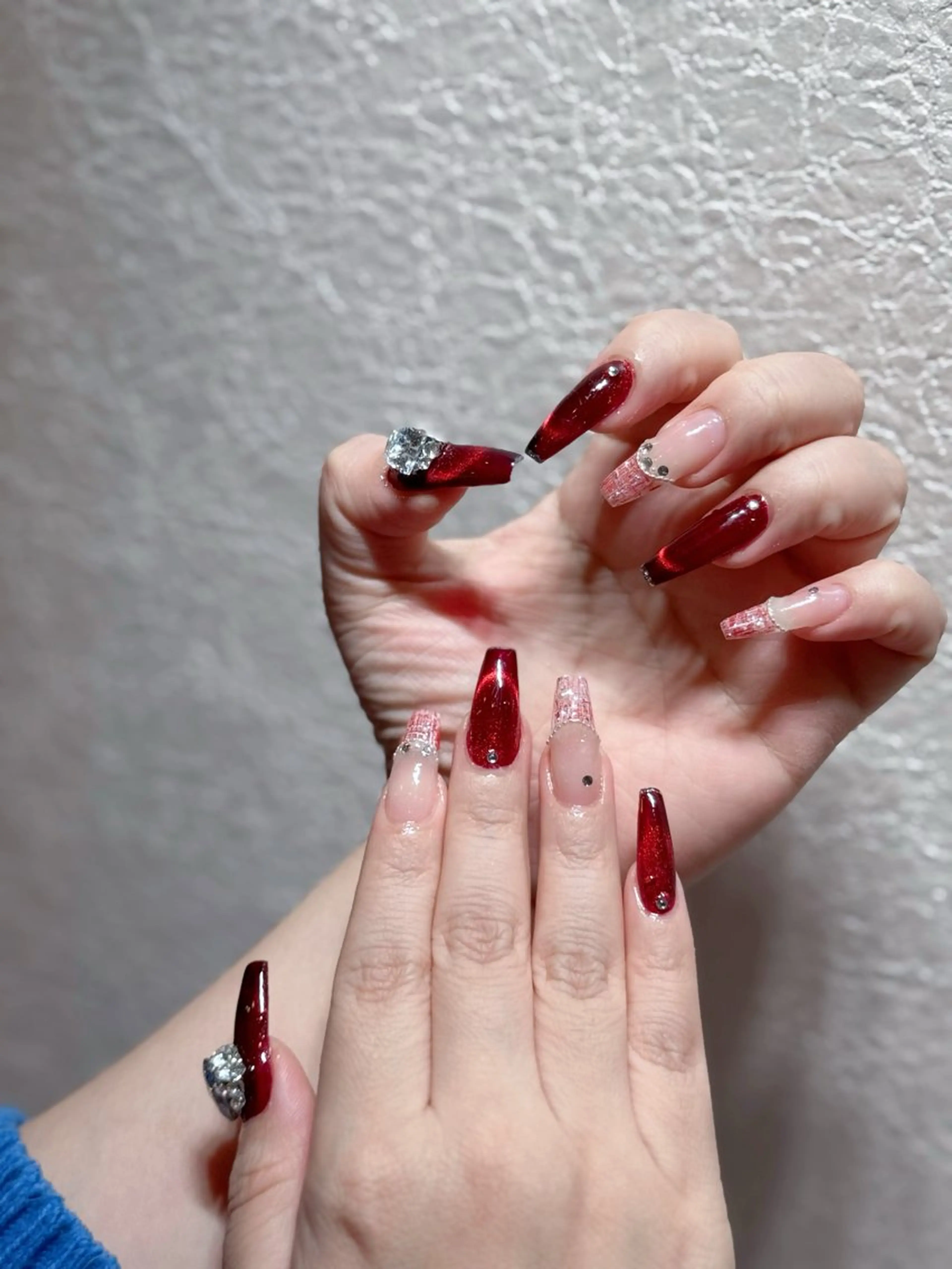 ネイル アートネイル フットネイル ジェルネイル ハート マグネットネイル Babarla　Nail　Salon所属・babarla Nailのネイルデザイン