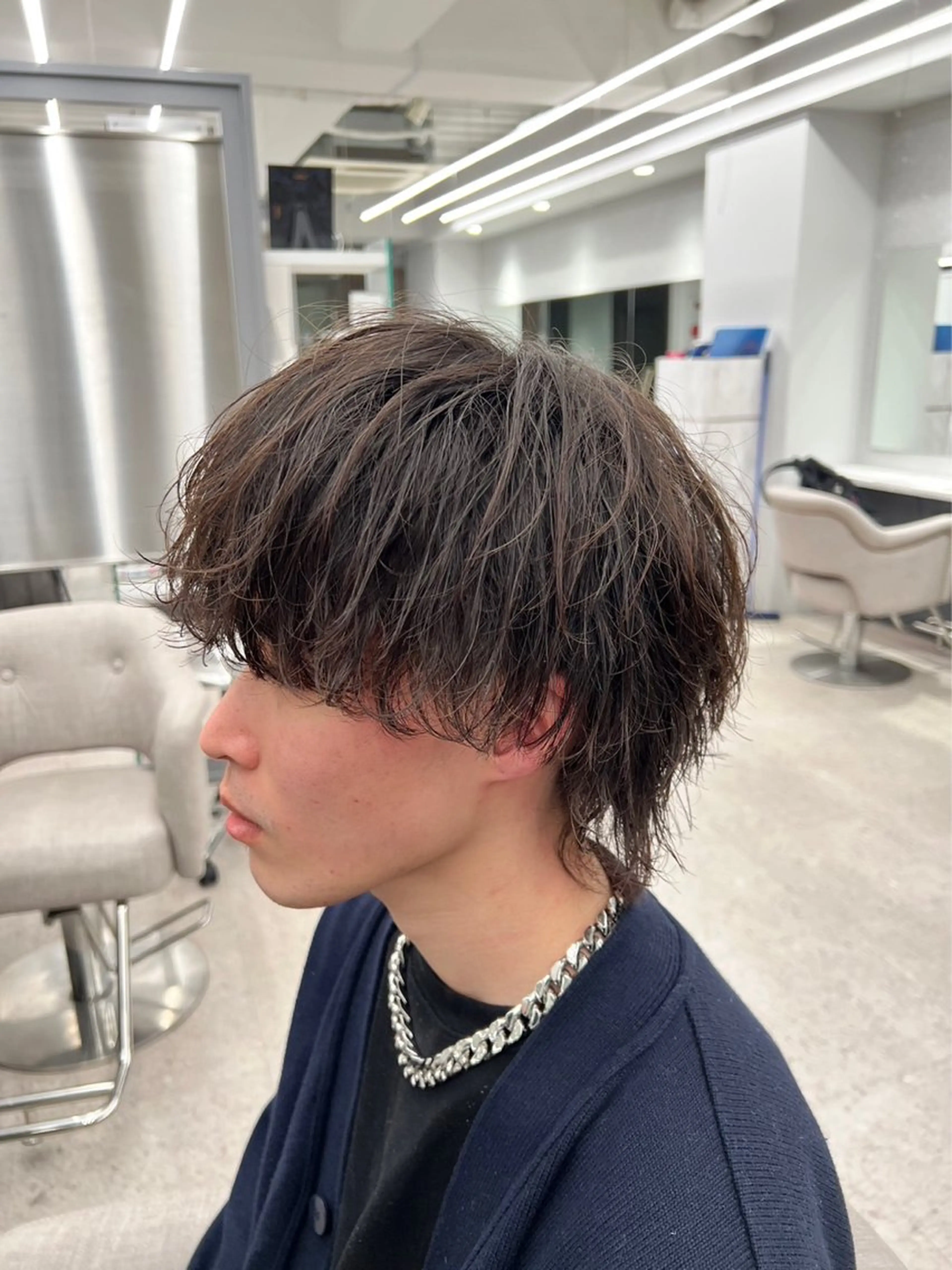 メンズ センターパート フェードカット マッシュ メンズパーマ メンズツイストパーマ mihoko/ ニュアンスパーマのヘアスタイル