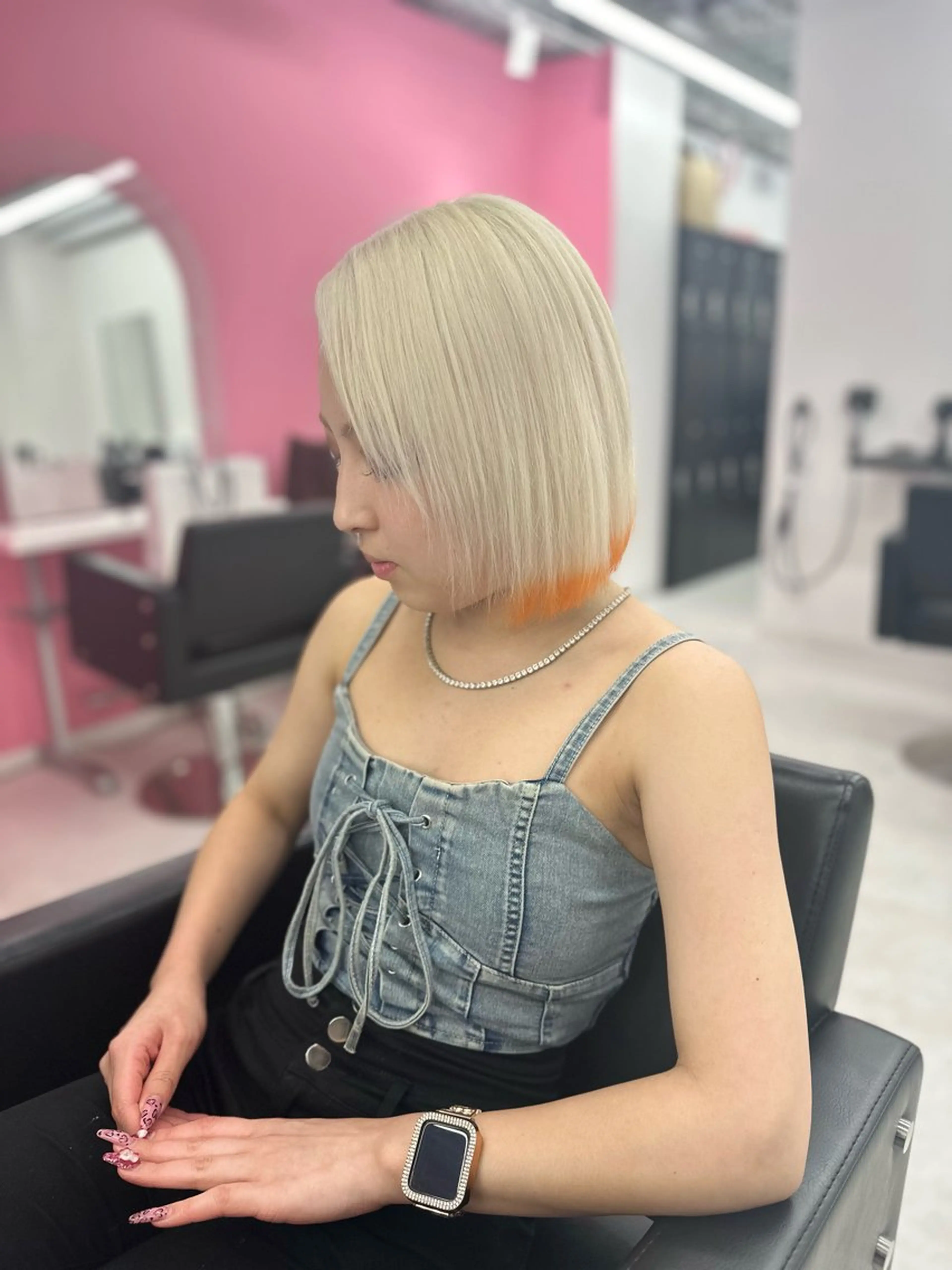 ミディアム カラー ヘアカラー トリートメント ブリーチカラー💖 rukaのヘアスタイル