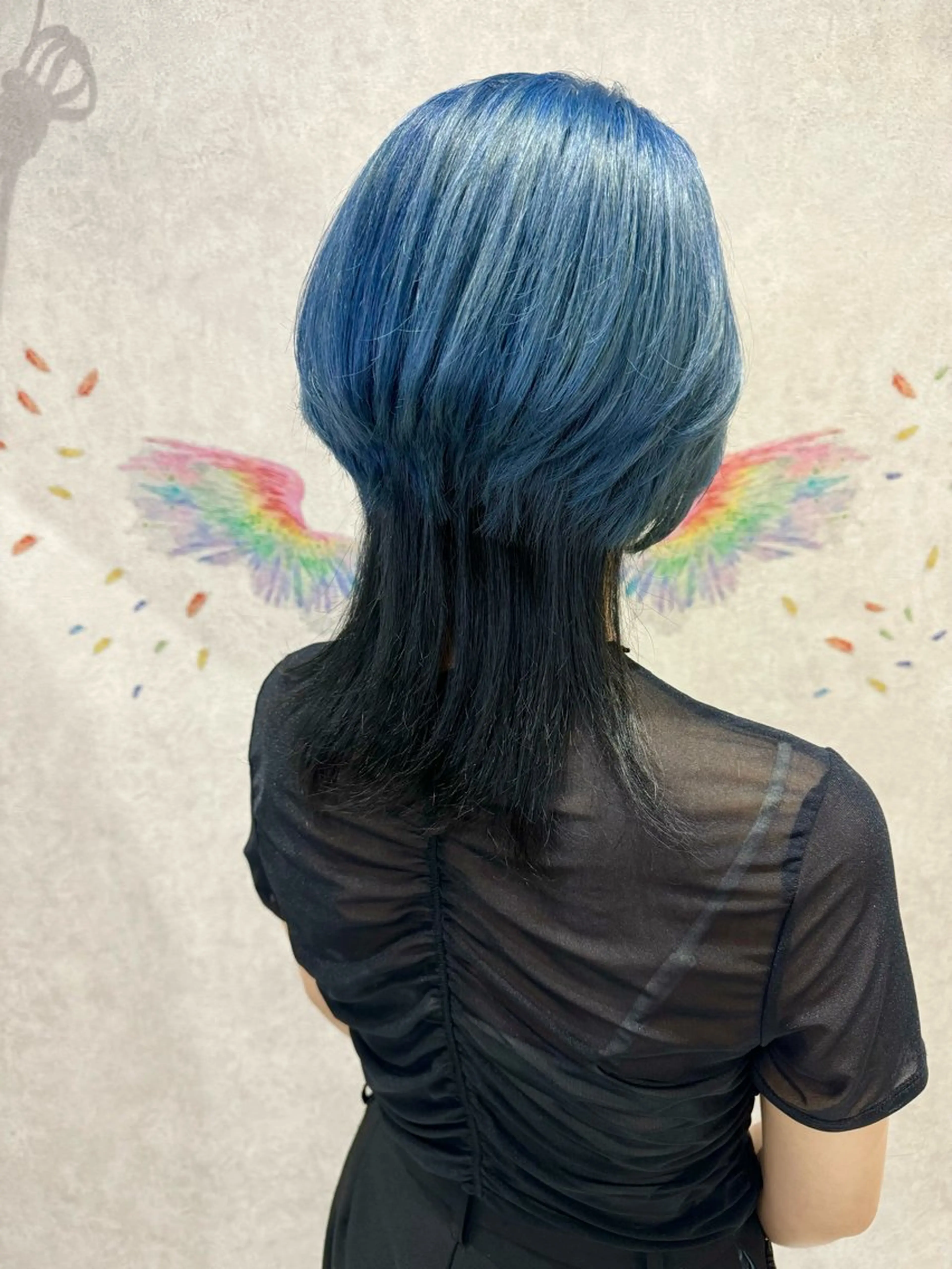 ミディアム カラー ブルーカラー ウルフカット カット ヘアカラー トリートメント 韓国ヘアー🦄ྀི オタク美容師🌈山本のヘアスタイル