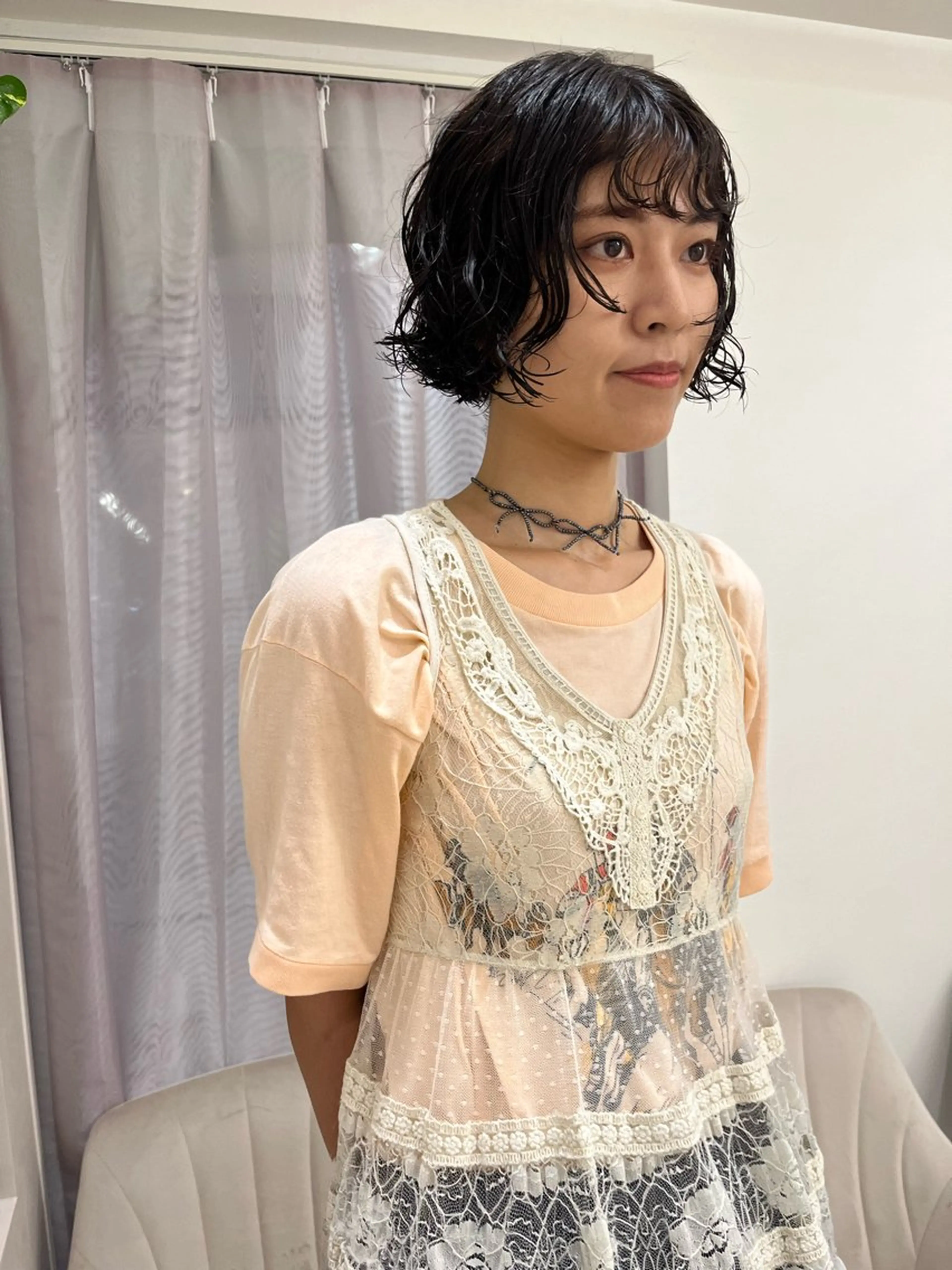 ショート パーマ カット パーマ トリートメント 松村 澪里のヘアスタイル