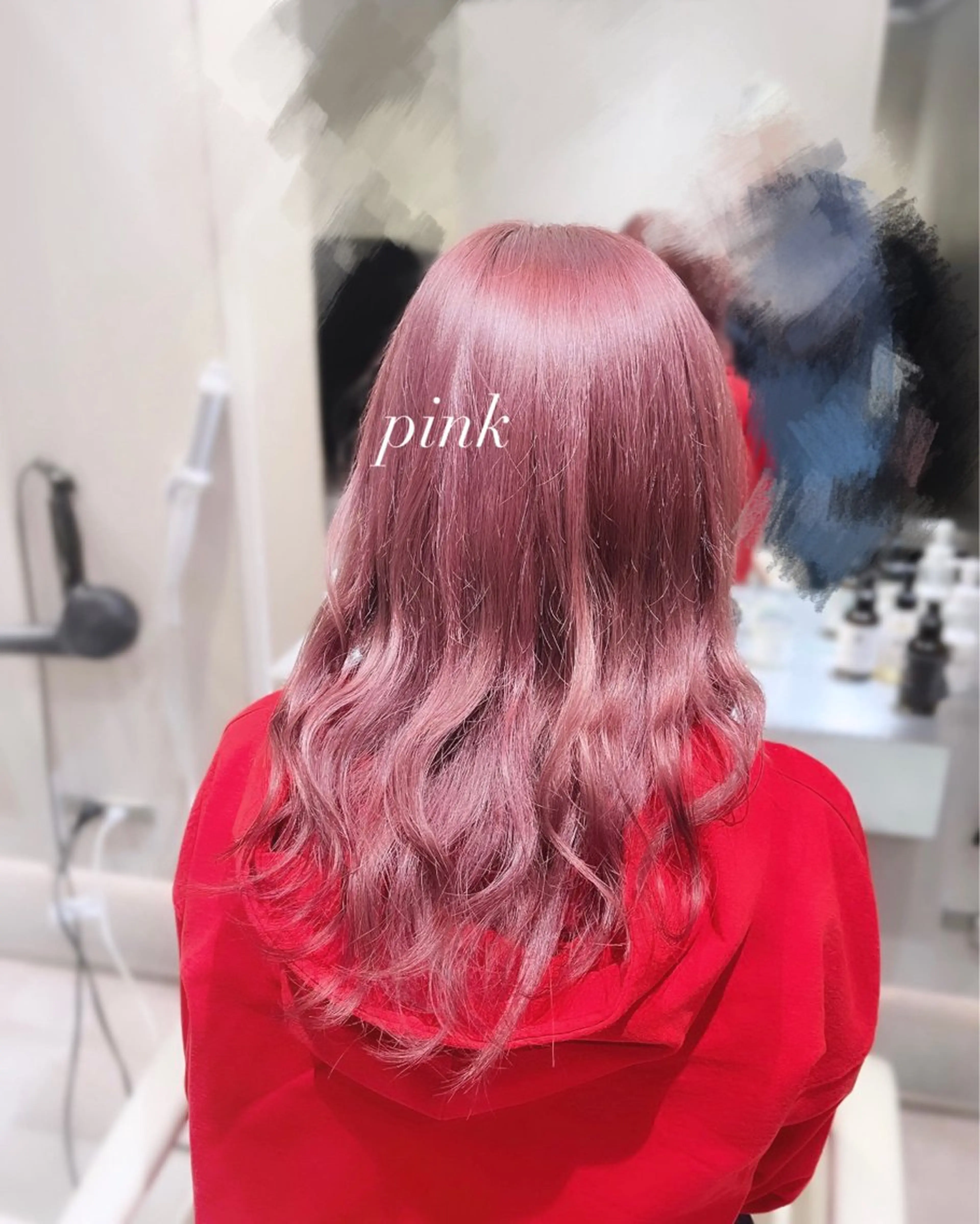 セミロング カラー ブリーチ ピンクカラー ショートカット/ yuiのヘアスタイル