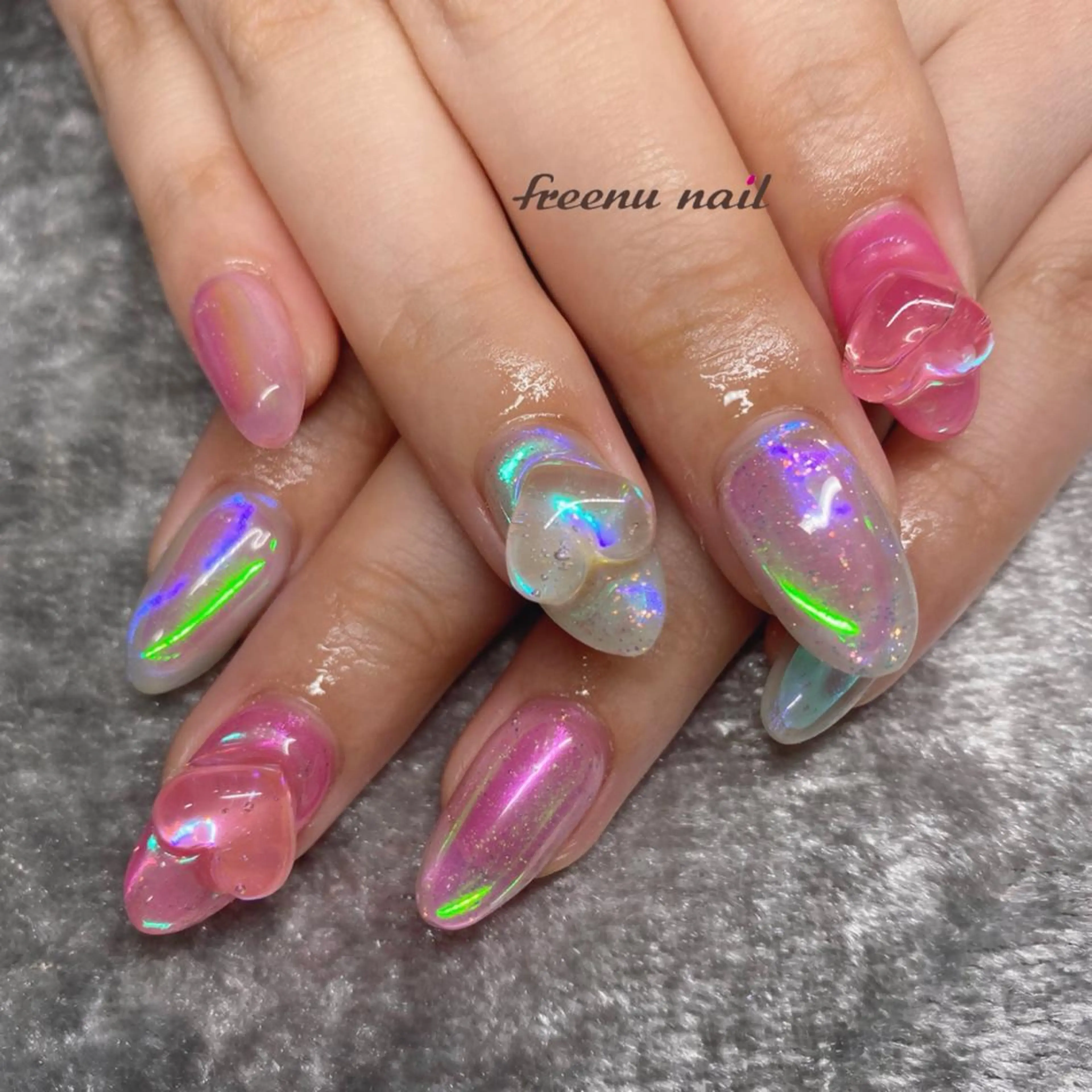 ネイル 氷ネイル・うるうるネイル freenu nail【24H】のネイルデザイン