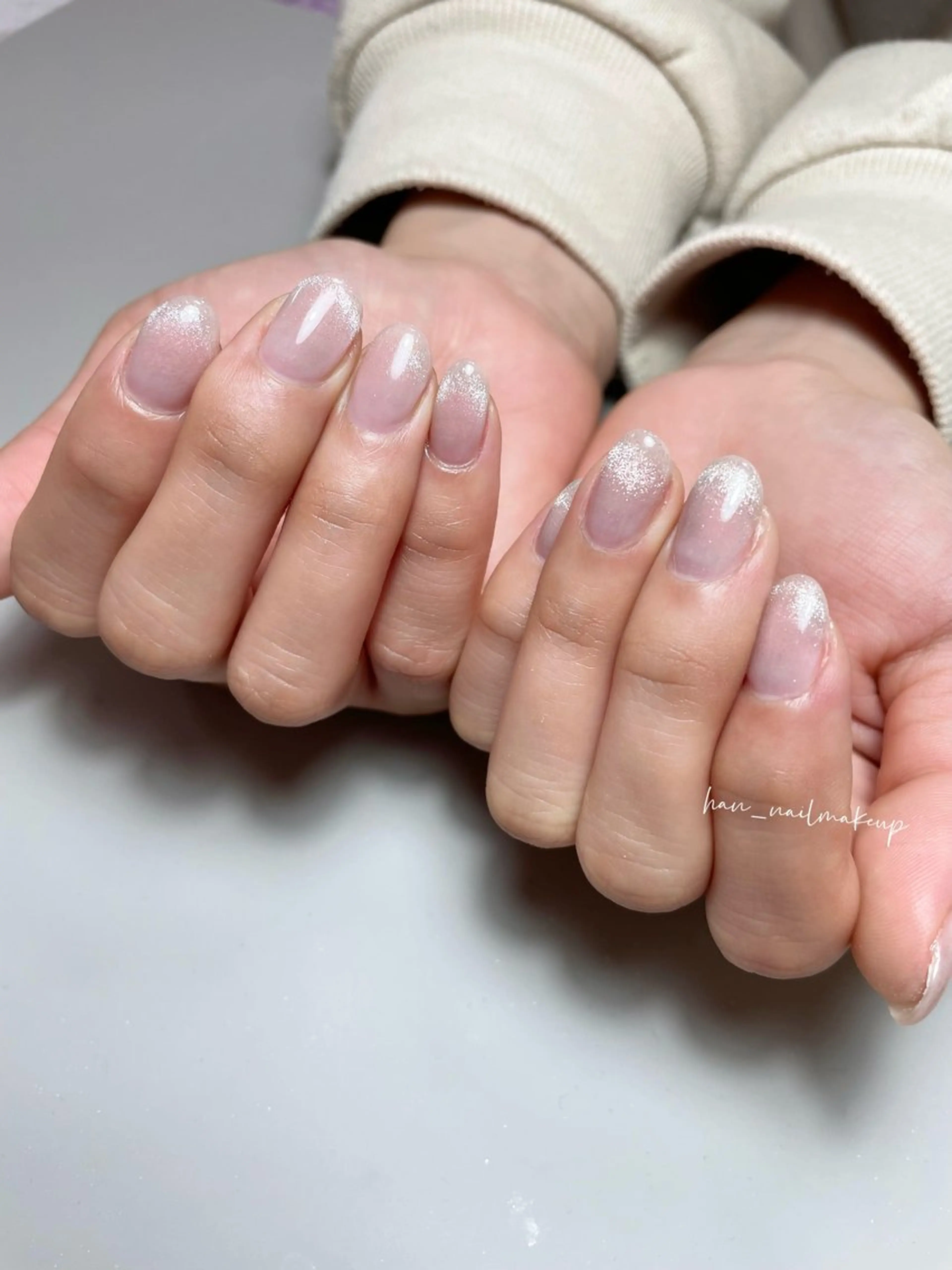 ネイル チークネイル マグネットネイル オレンジ ワンホンネイル ハンドネイル Han Nail 【y&m】のネイルデザイン