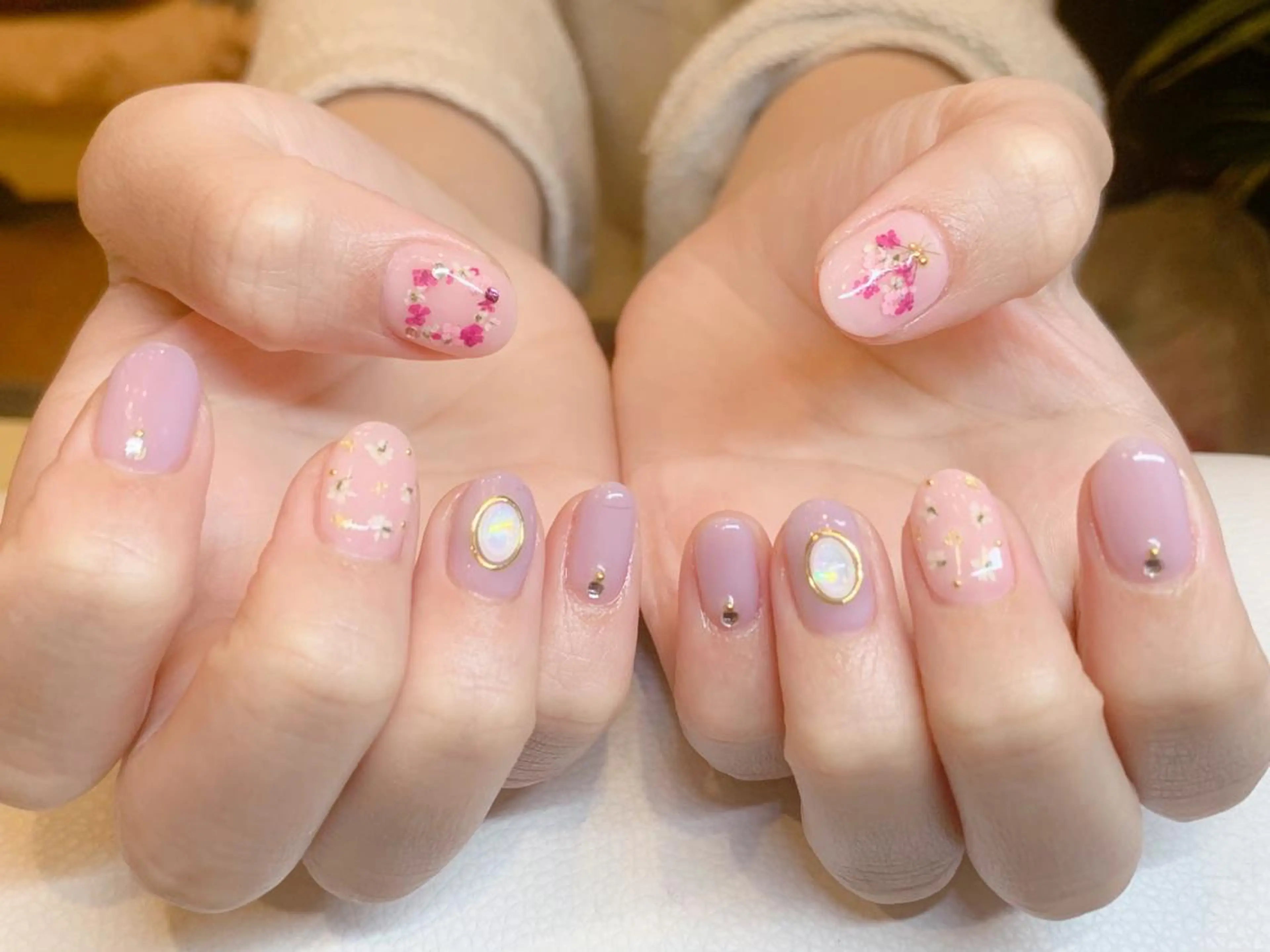 ネイル 入学式 卒業式 春ネイル ハンドネイル Nail_Aroma KOKOのネイルデザイン