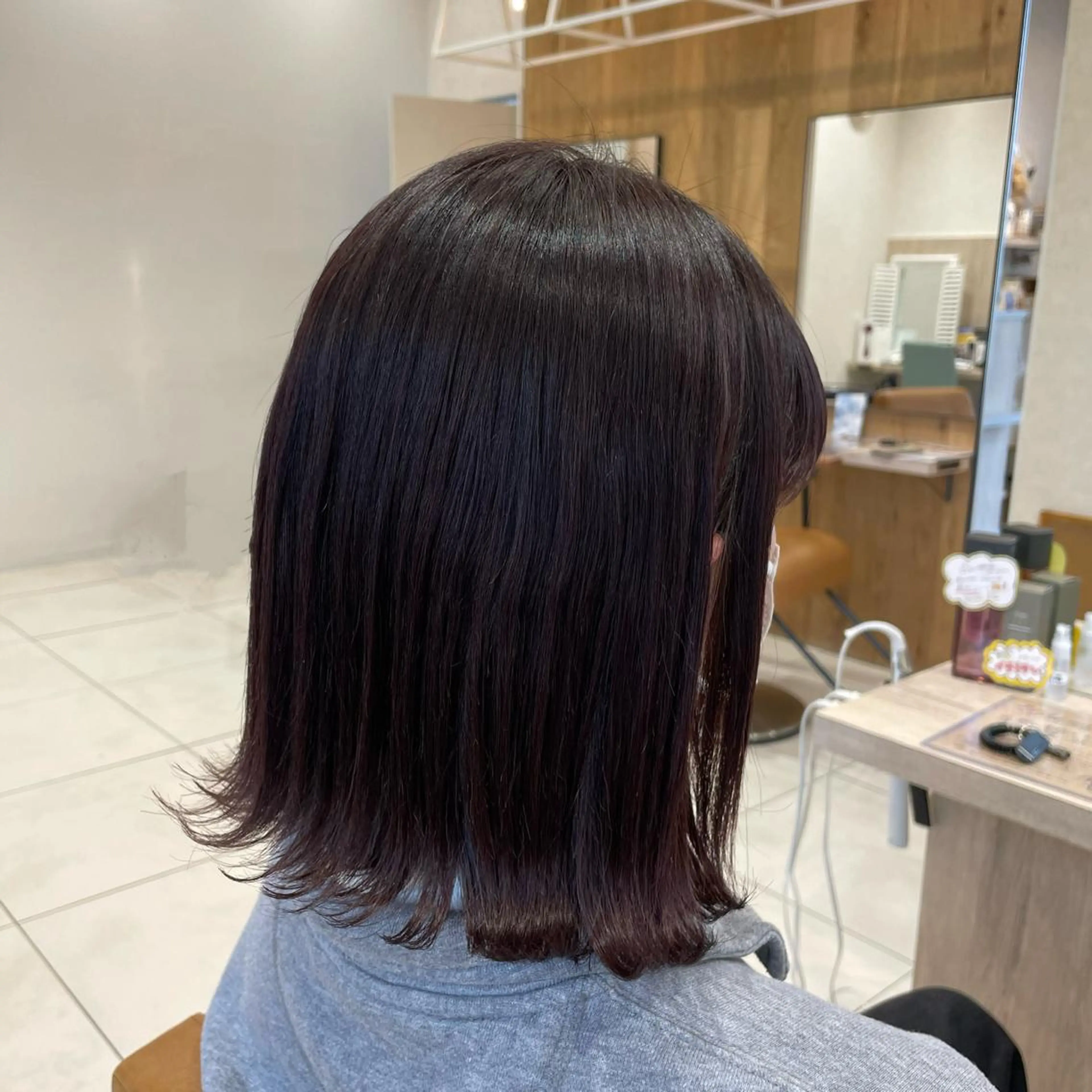 ミディアム パープルカラー 海老名で韓国風 HANA🌷のヘアスタイル