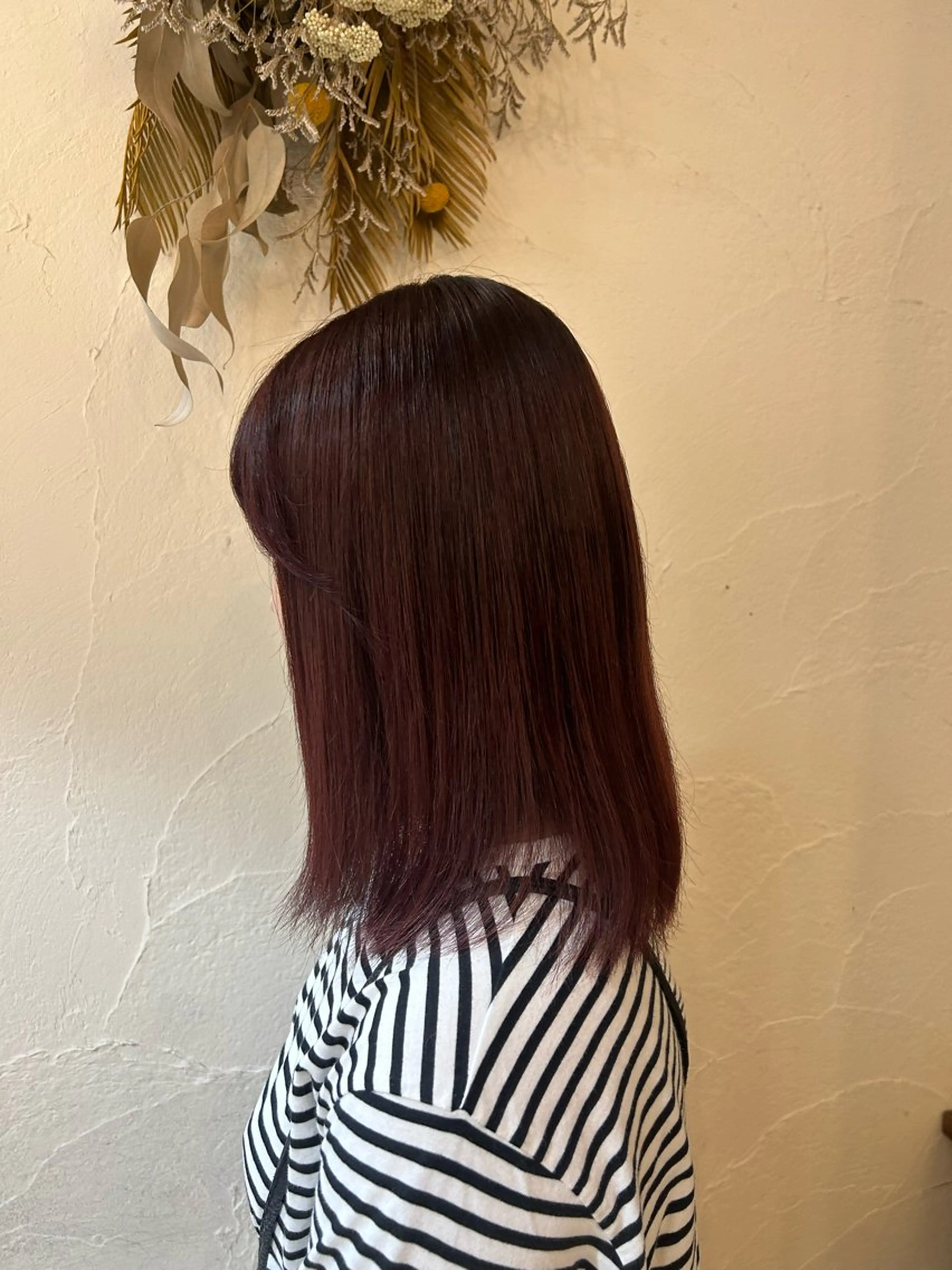 ミディアム カラー ブリーチ ブラウンカラー ピンクカラー ピンクブラウン Hair Muse'e 大西店所属・水谷 優華のヘアスタイル