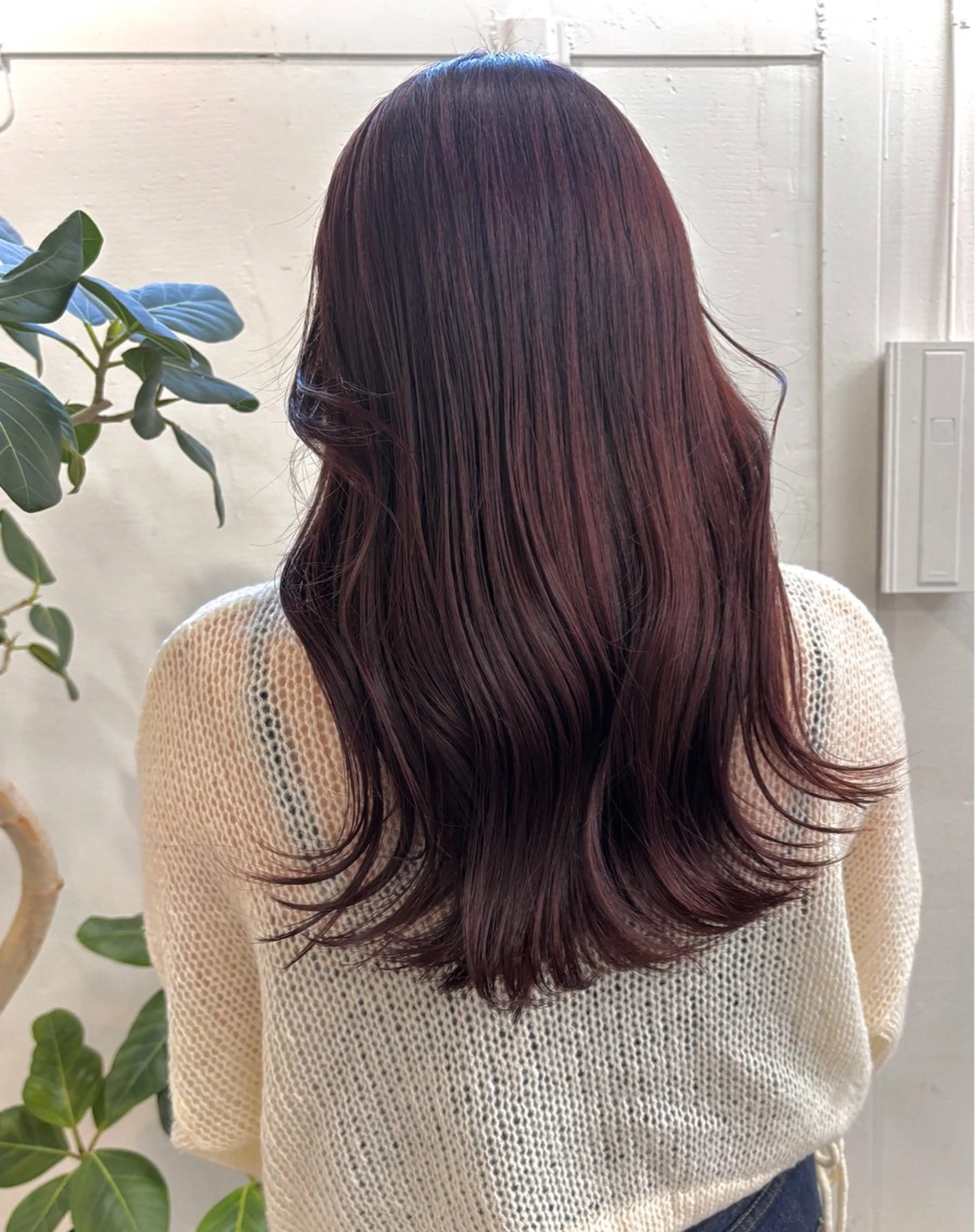 ロング カラー ブリーチ ブラウンカラー カシス 透明感カラー ラベンダーカラー ヘアカラー 暖色カラー/天神/ ヘイマサクラのヘアスタイル