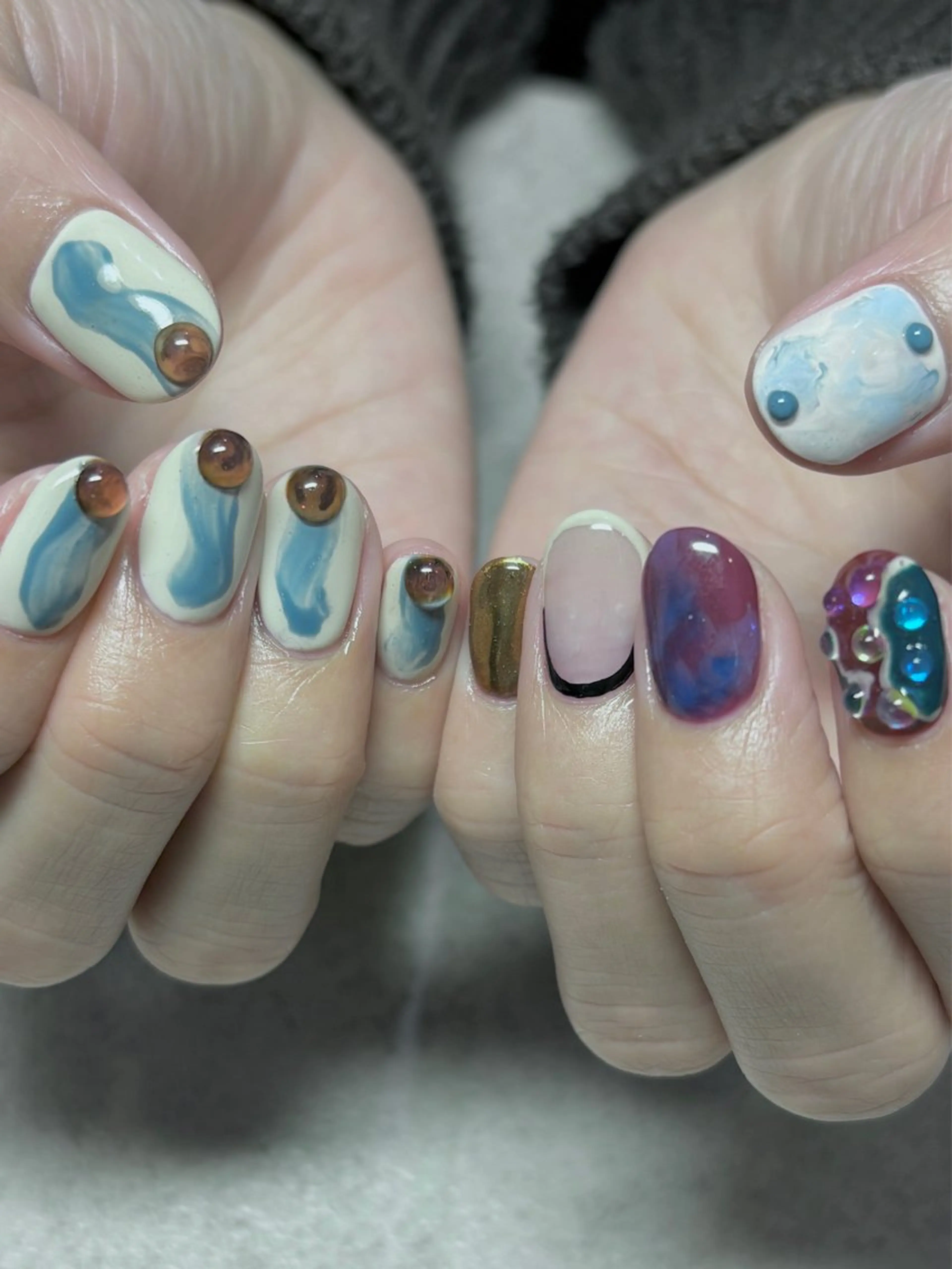 ネイル 大理石ネイル(マーブル) ミラーネイル 持ち込み ニュアンスネイル ハンドネイル acs.n所属・ネイル，耳つぼ 風間すみれのその他イメージ