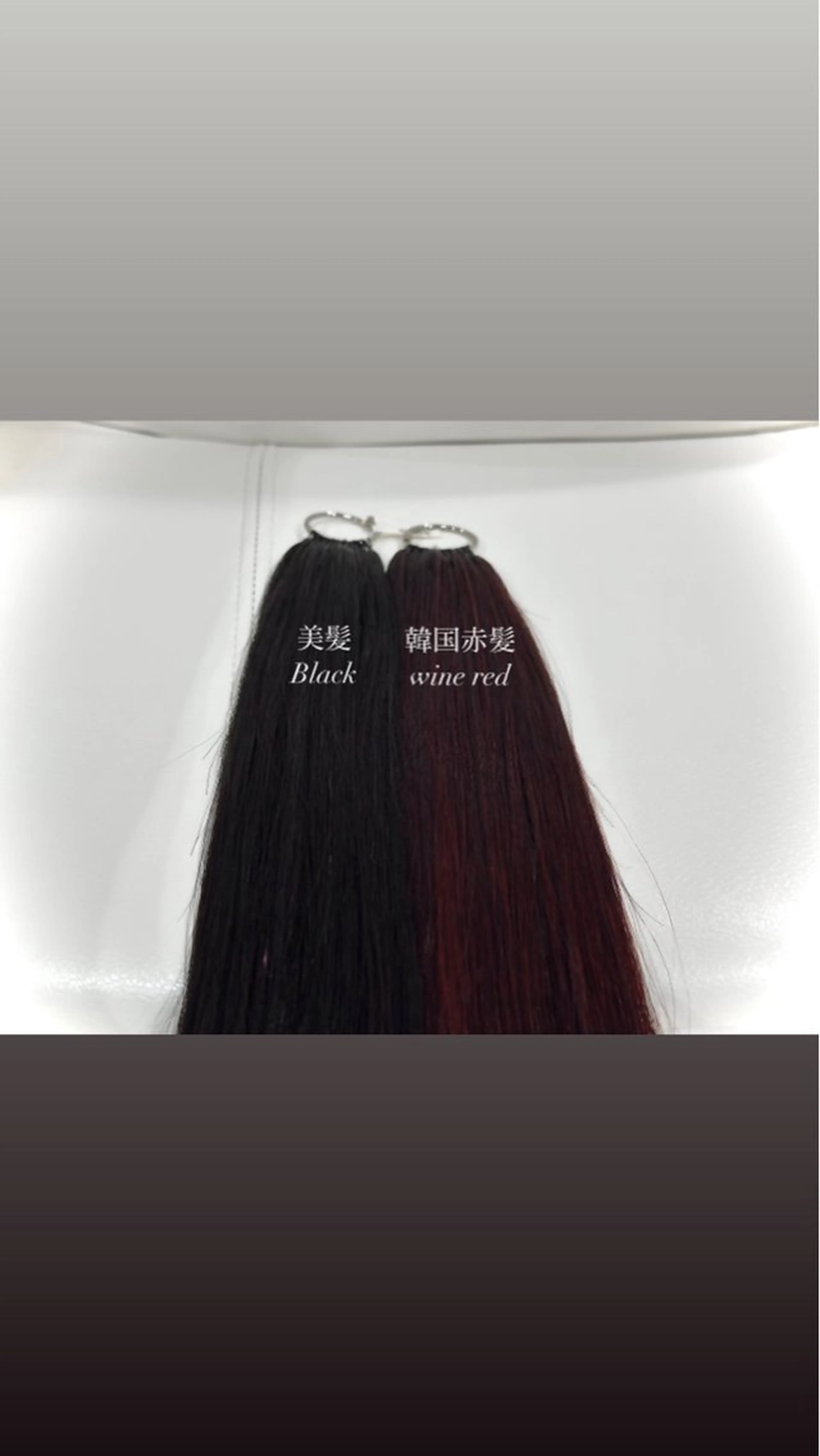 ロング カラー ヘアアレンジ 黒髪 韓国風カラー 韓国風ヘア エクステ専門店 Vのヘアスタイル