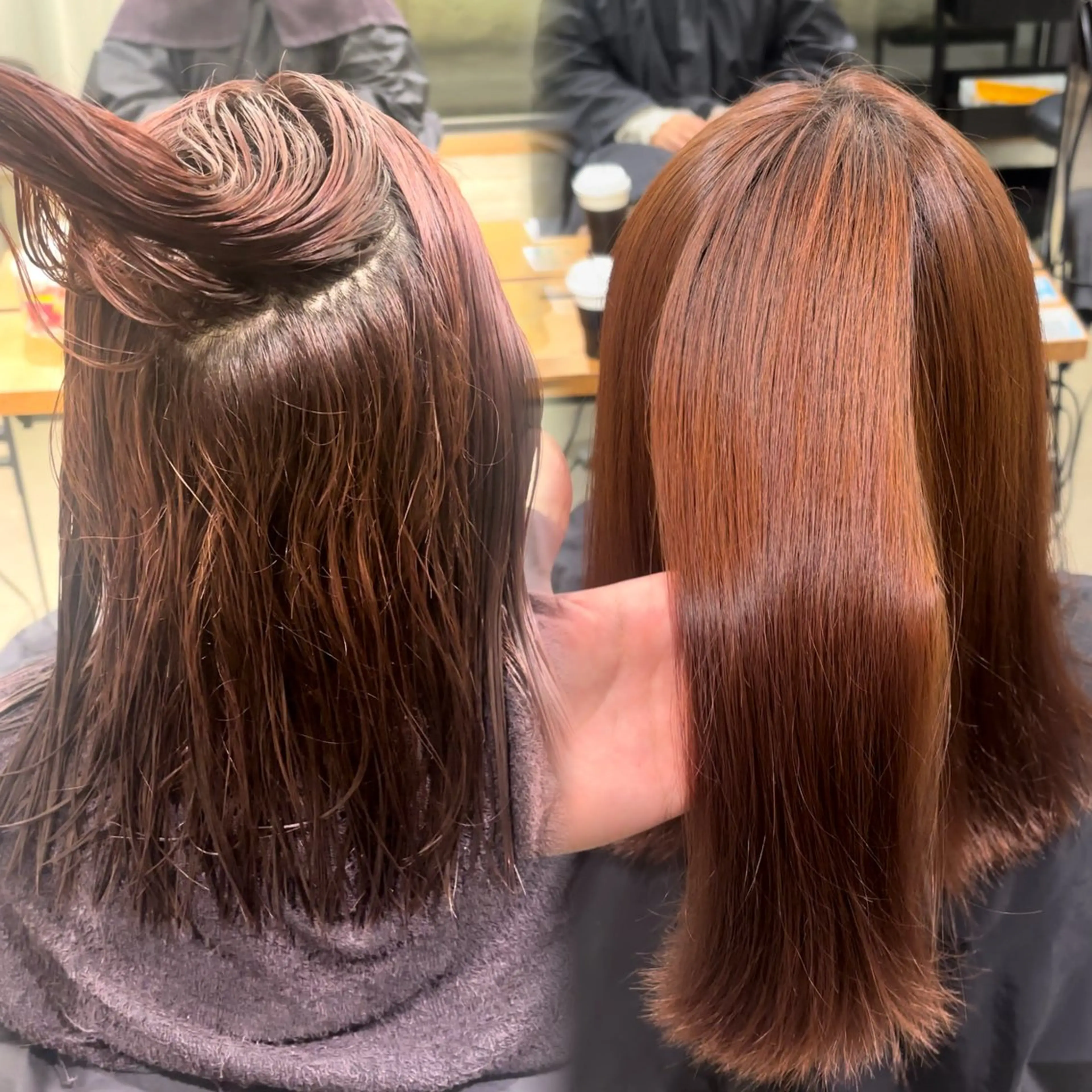 ミディアム 縮毛矯正 VIEW GINZA所属・fitする顔まわり♡ -暖色-ふうか◠‿◠のヘアスタイル