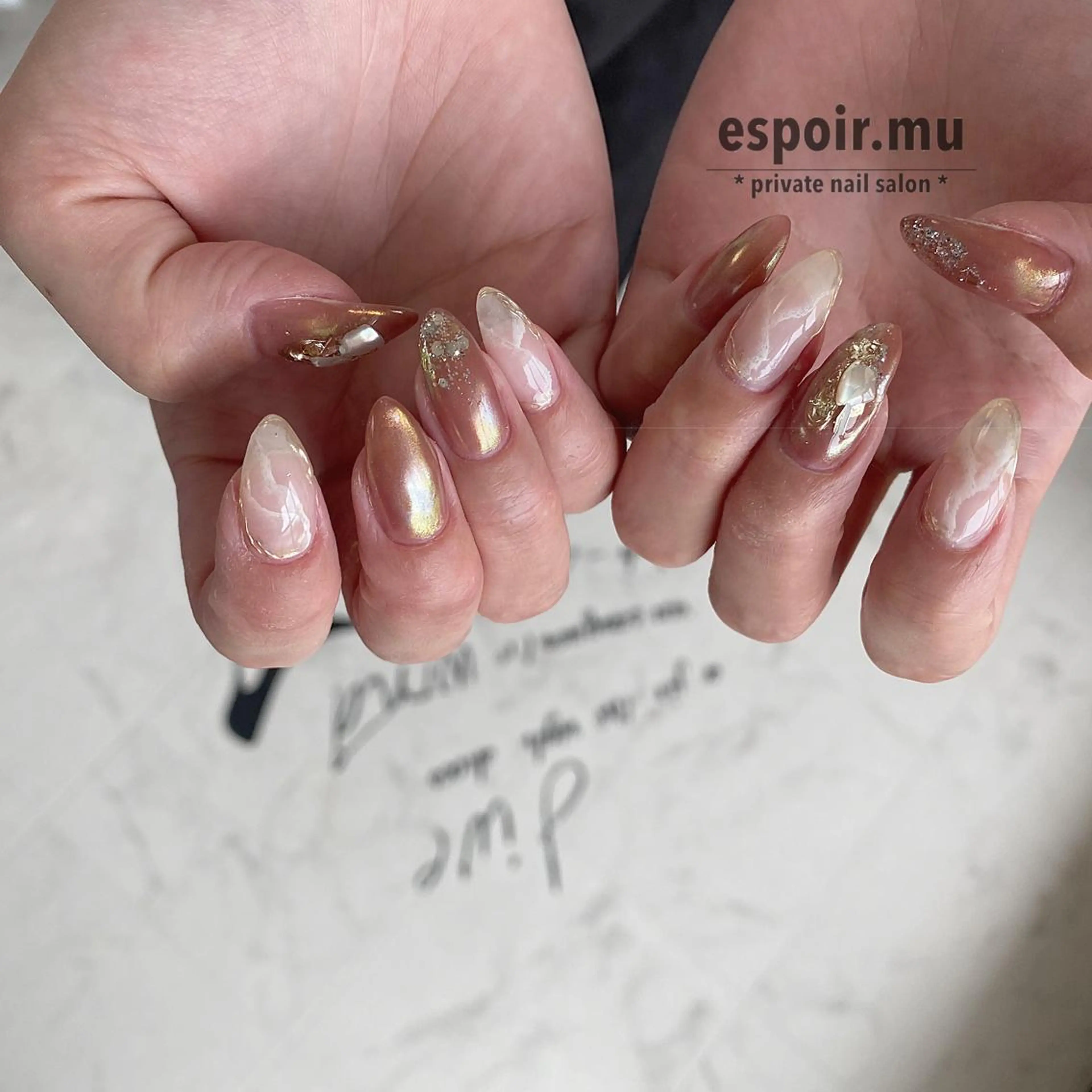 ロング ネイル espoir. muのネイルデザイン