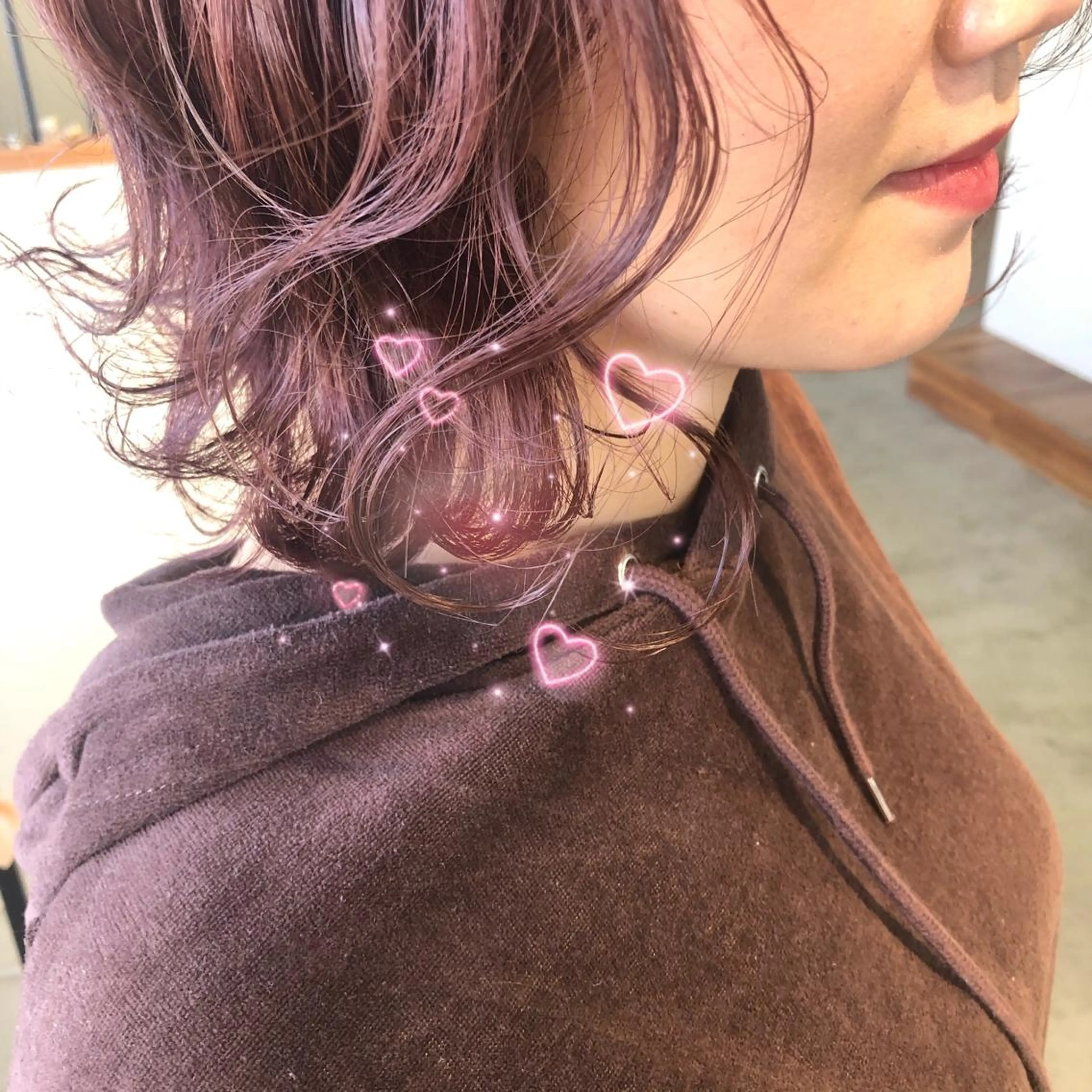 ショート カラー なつき/艶ピンク/ girly hairのヘアスタイル