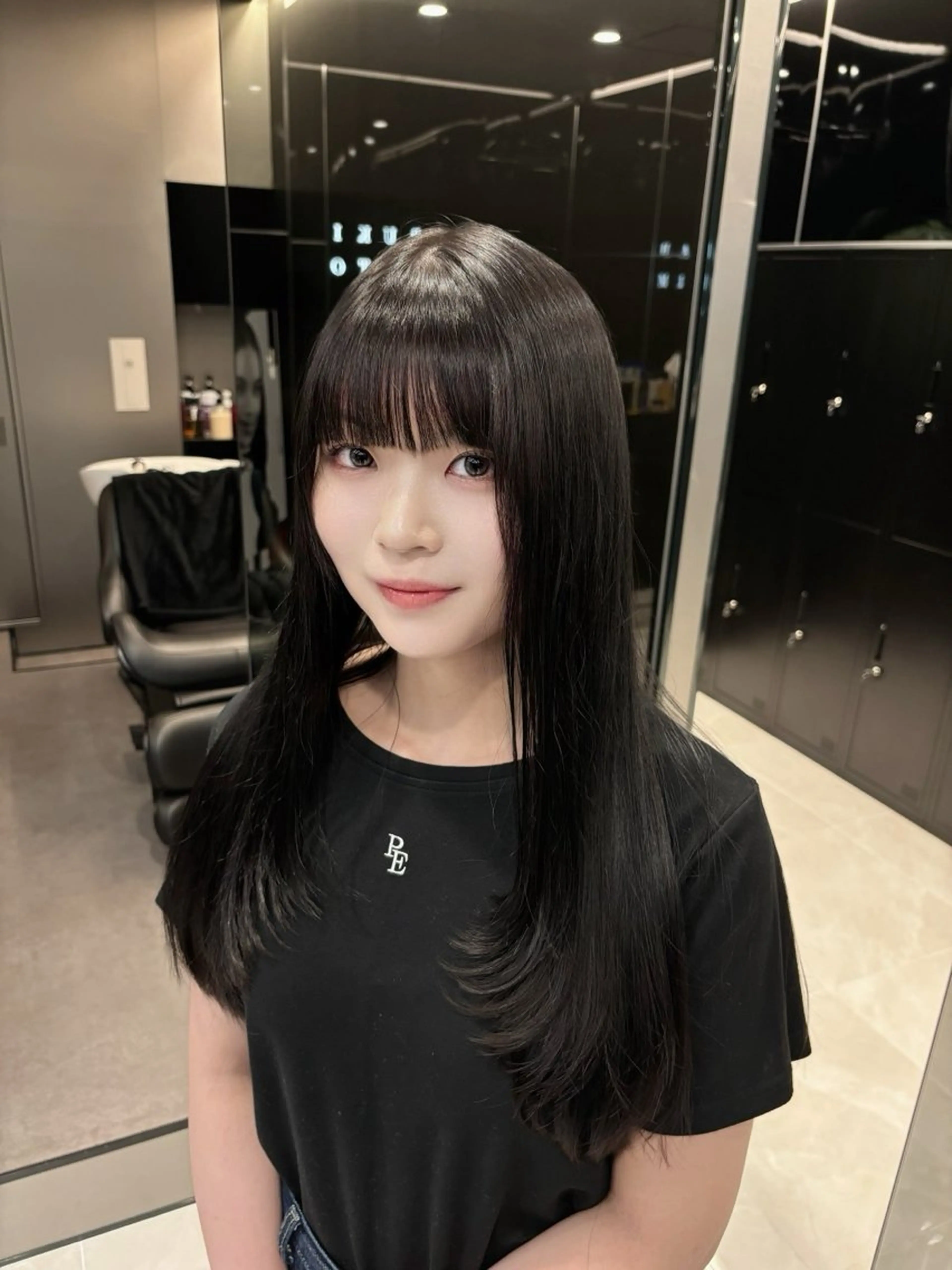 セミロング カット 縮毛矯正 トリートメント SEAM天神大名店所属・永本 ミツルのヘアスタイル