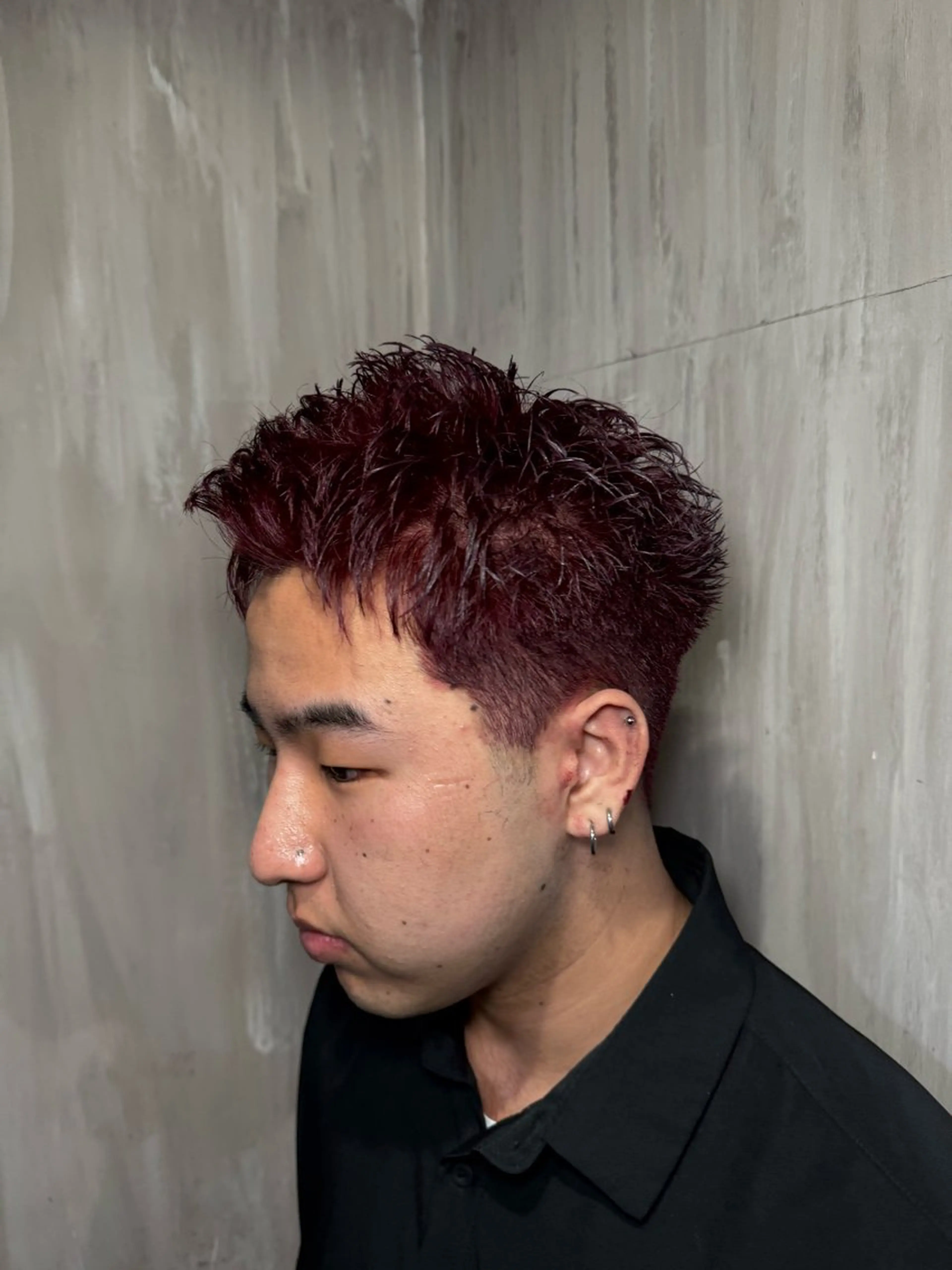 ショート カラー メンズ レッドカラー ショートヘア カット ヘアカラー トリートメント メンズカット/パーマ 艶カラーTAIGA︎のヘアスタイル