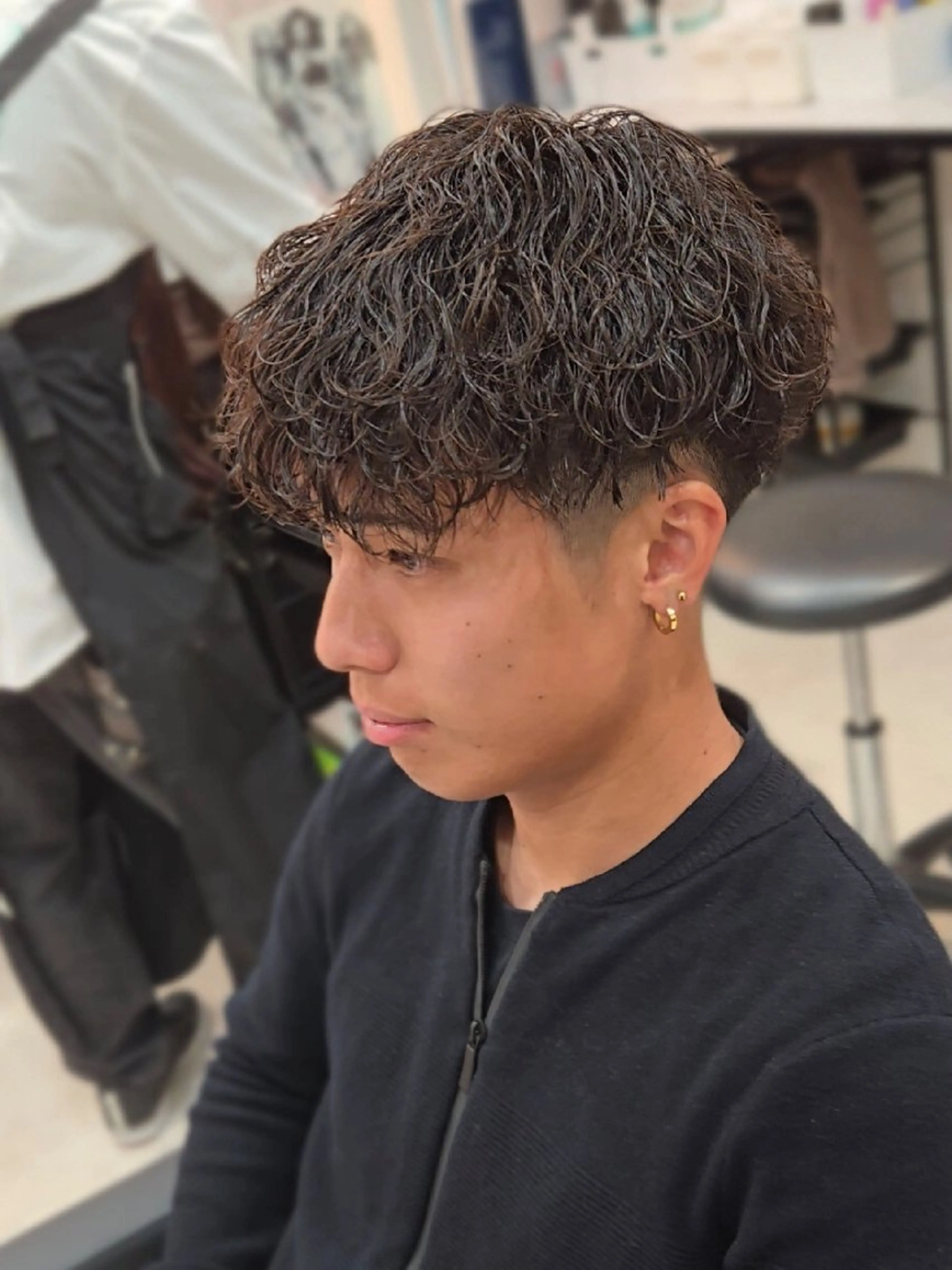 メンズ ミディアム パーマ ミディアムパーマ マッシュ メンズパーマ 波巻きパーマ カット パーマ ヘアセット Lapis 名古屋駅前店所属・LEN名古屋/パーマ メンズ特化美容師のヘアスタイル