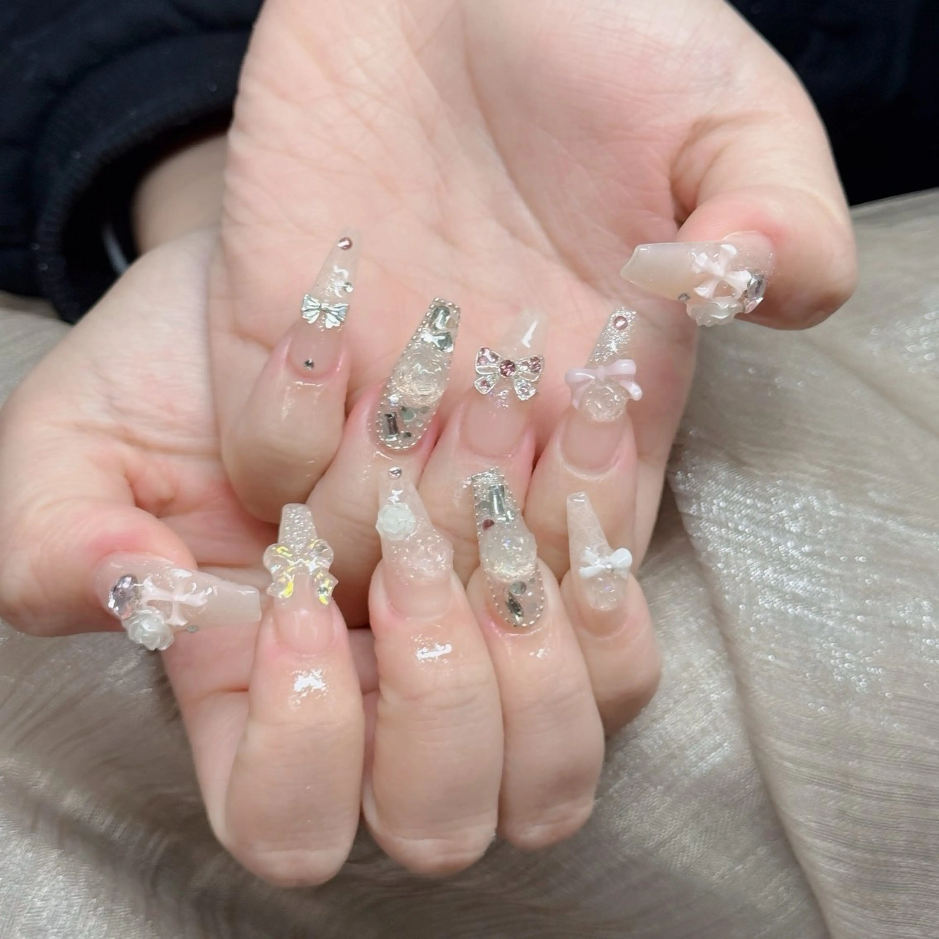 ネイル フットネイル フレンチネイル グラデーション 韓国ネイル ロングネイル ハンドネイル Hani Nail Salonのネイルデザイン