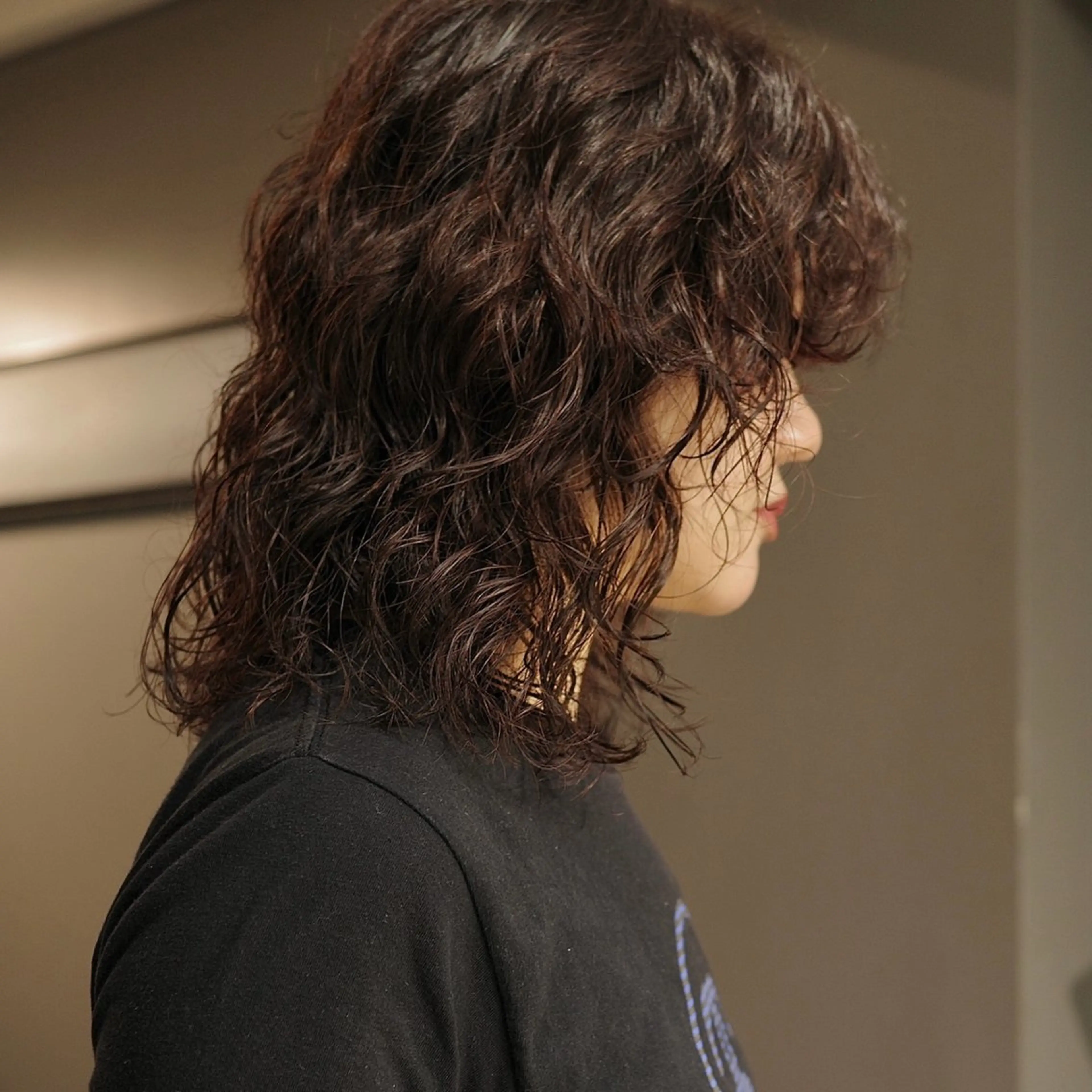 ミディアム カラー パーマ ミディアムパーマ 黒髪 MAKI渋谷 【カットモデル募集】のヘアスタイル