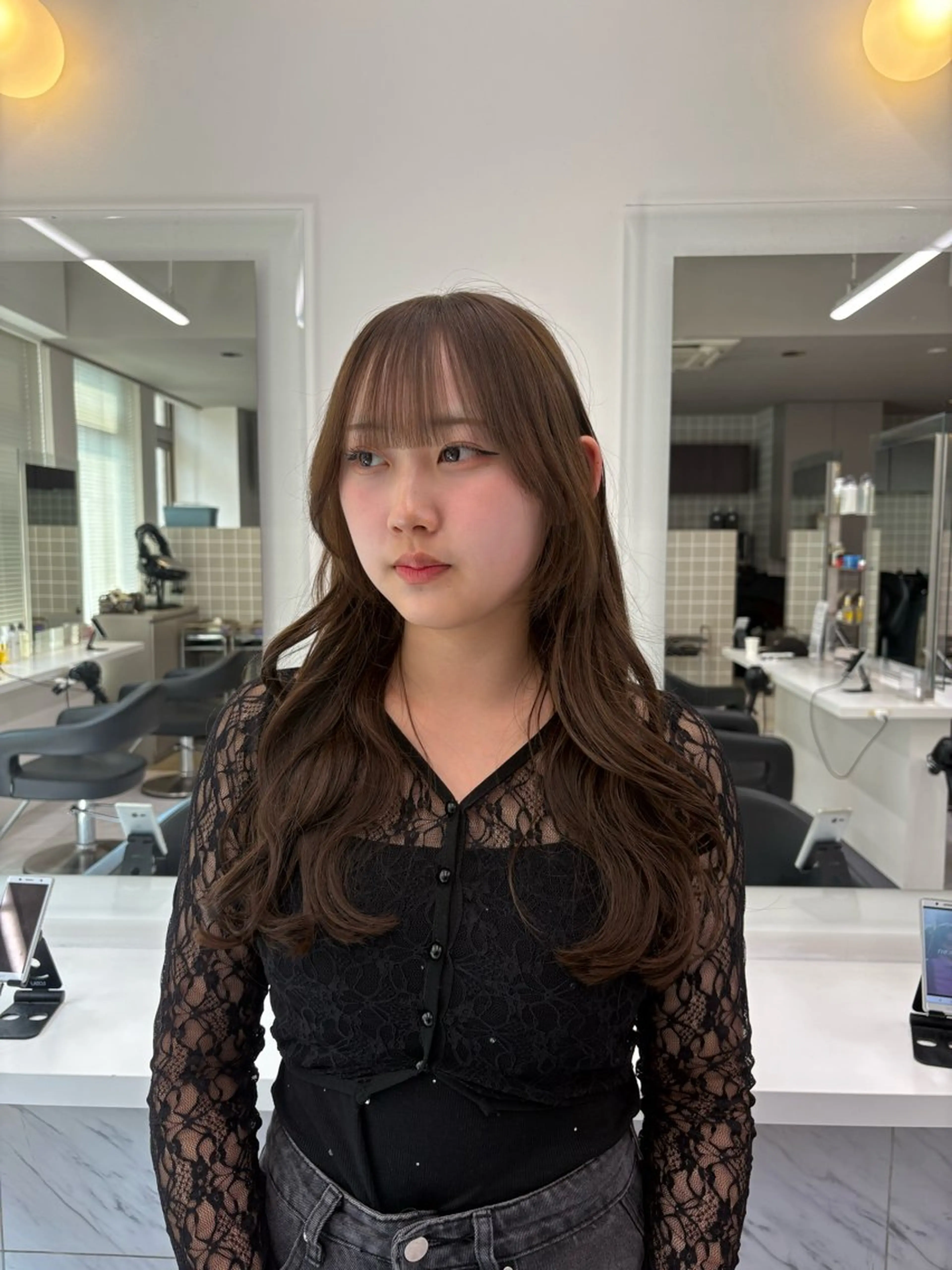 カラー ヘアカラー トリートメント beige🤎ダブル カラー/レイヤー🧸のヘアスタイル