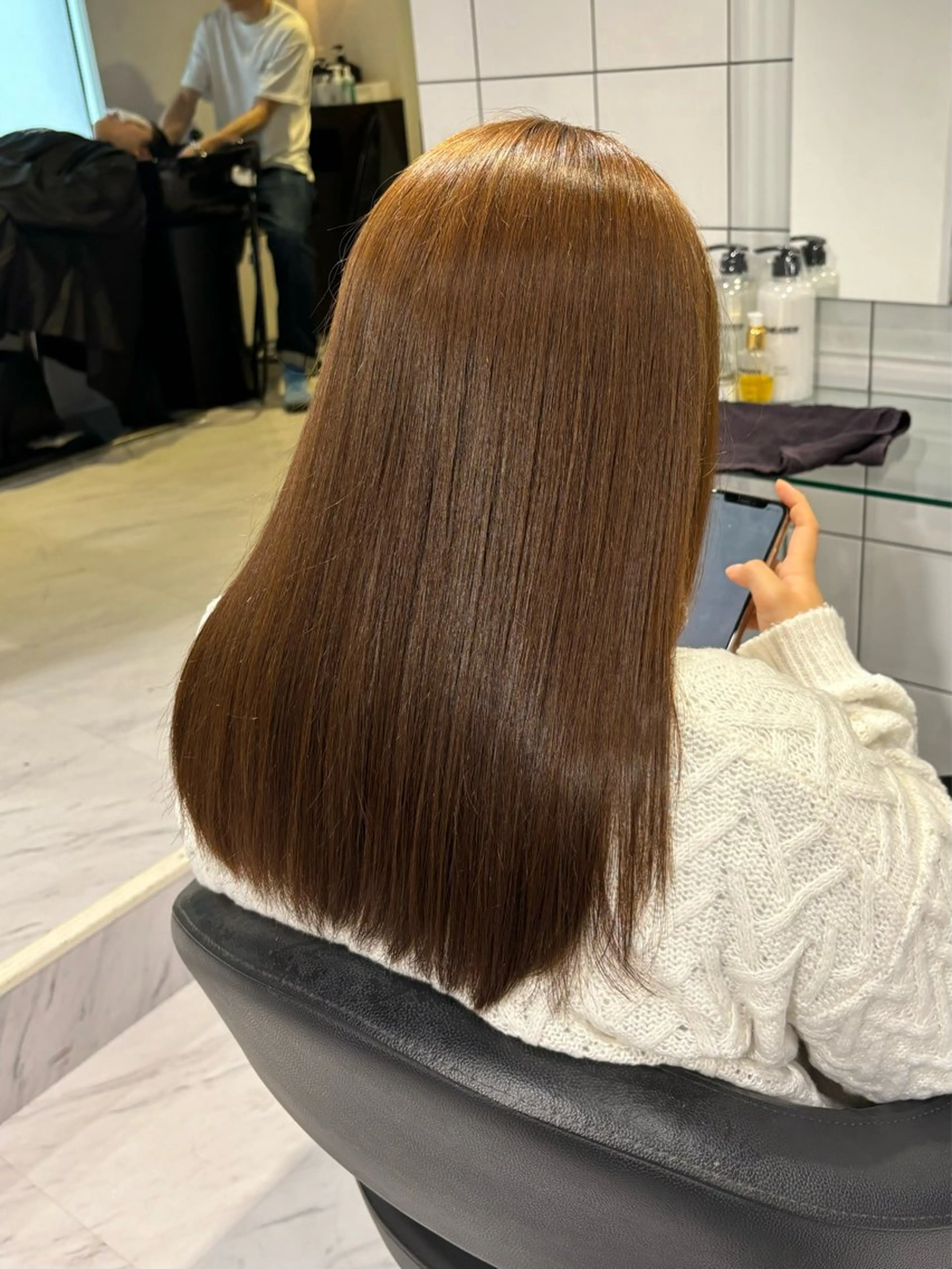 セミロング カラー カット ヘアカラー トリートメント ヘッドスパ ヘアセット 表参道♡暗髪^ྀི 艶カラー♡アユミのヘアスタイル