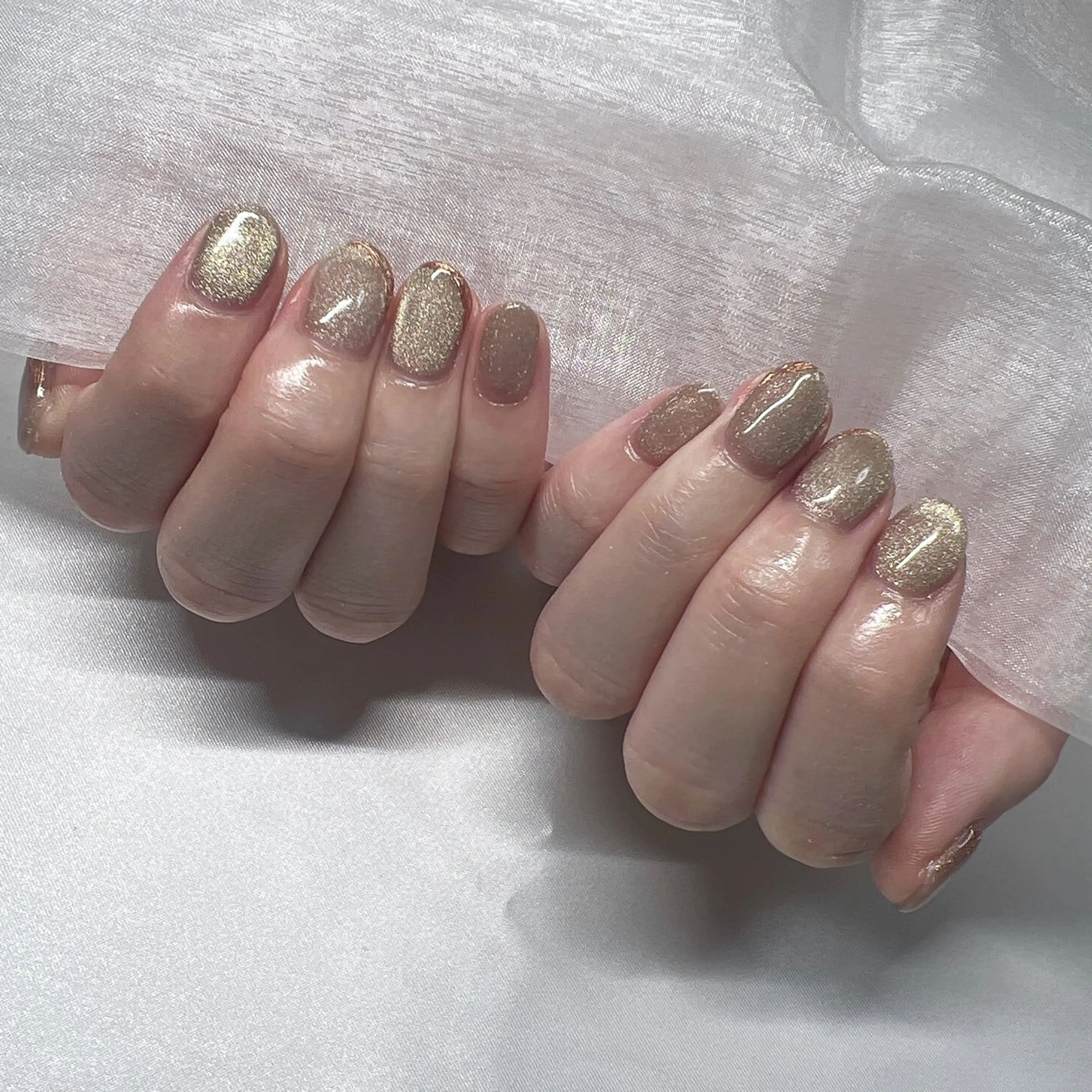 ネイル ジェルネイル 韓国ネイル ラメ(グリッター) マグネットネイル ミラーネイル ハンドネイル -nail salon-Reward所属・nail salon Rewardのネイルデザイン
