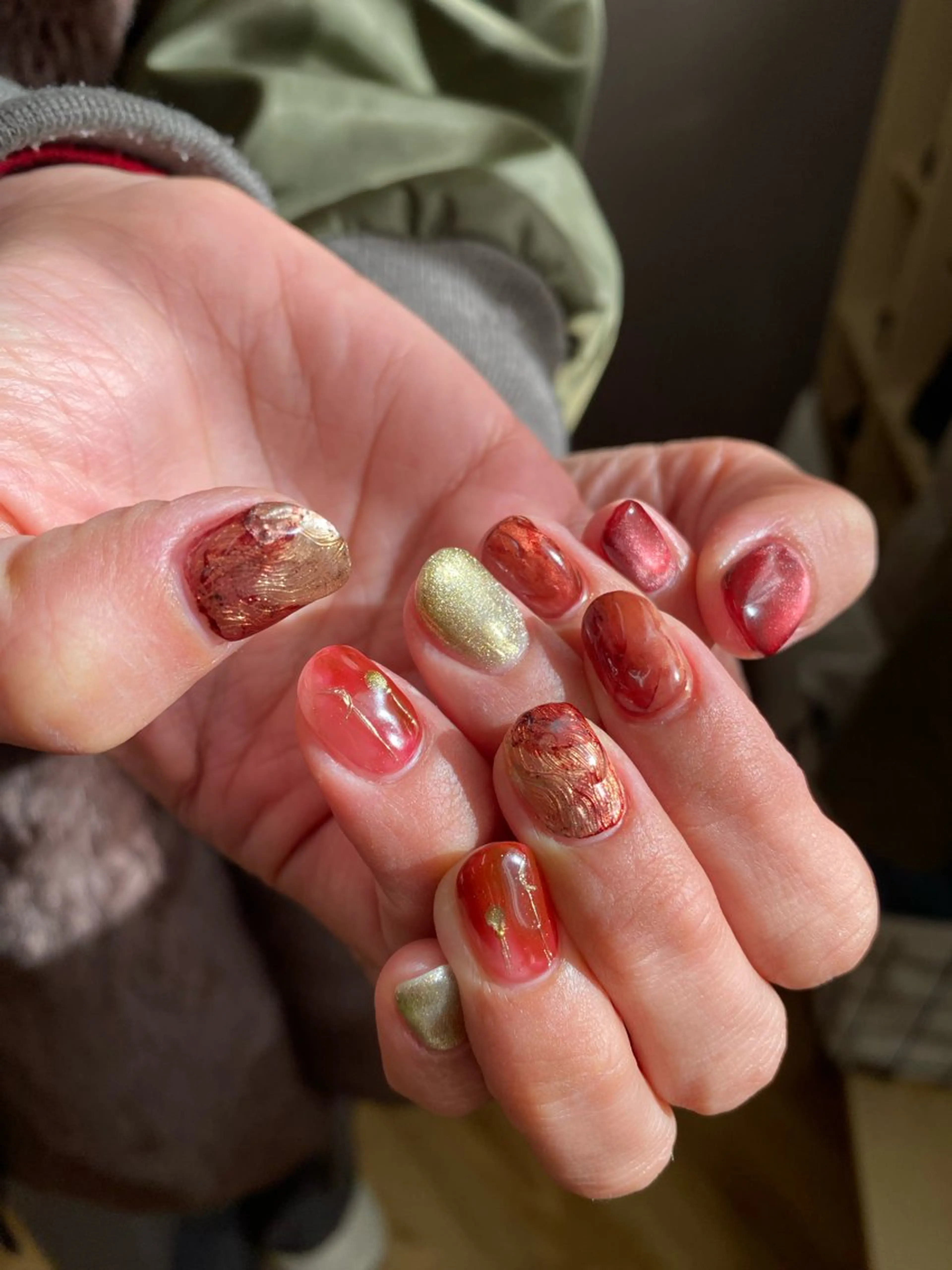 ネイル ジェルネイル マグネットネイル 持ち込み ニュアンスネイル ワンカラーネイル ハンドネイル 草加ニュアンスネイル 🌚hersのネイルデザイン