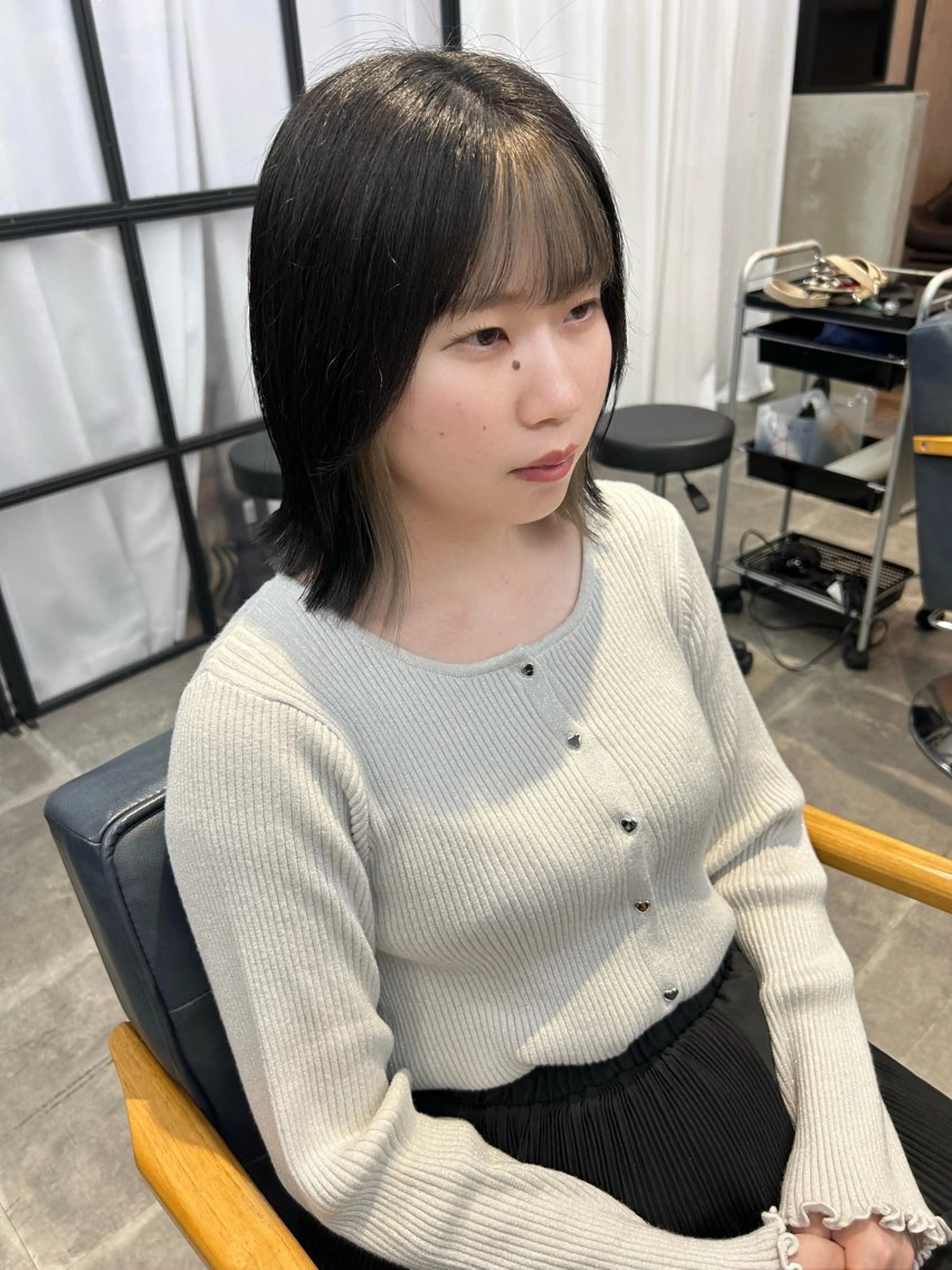 ミディアム カラー カット ヘアカラー トリートメント newi梅田🫧韓国 ヘア🫧sakiのヘアスタイル