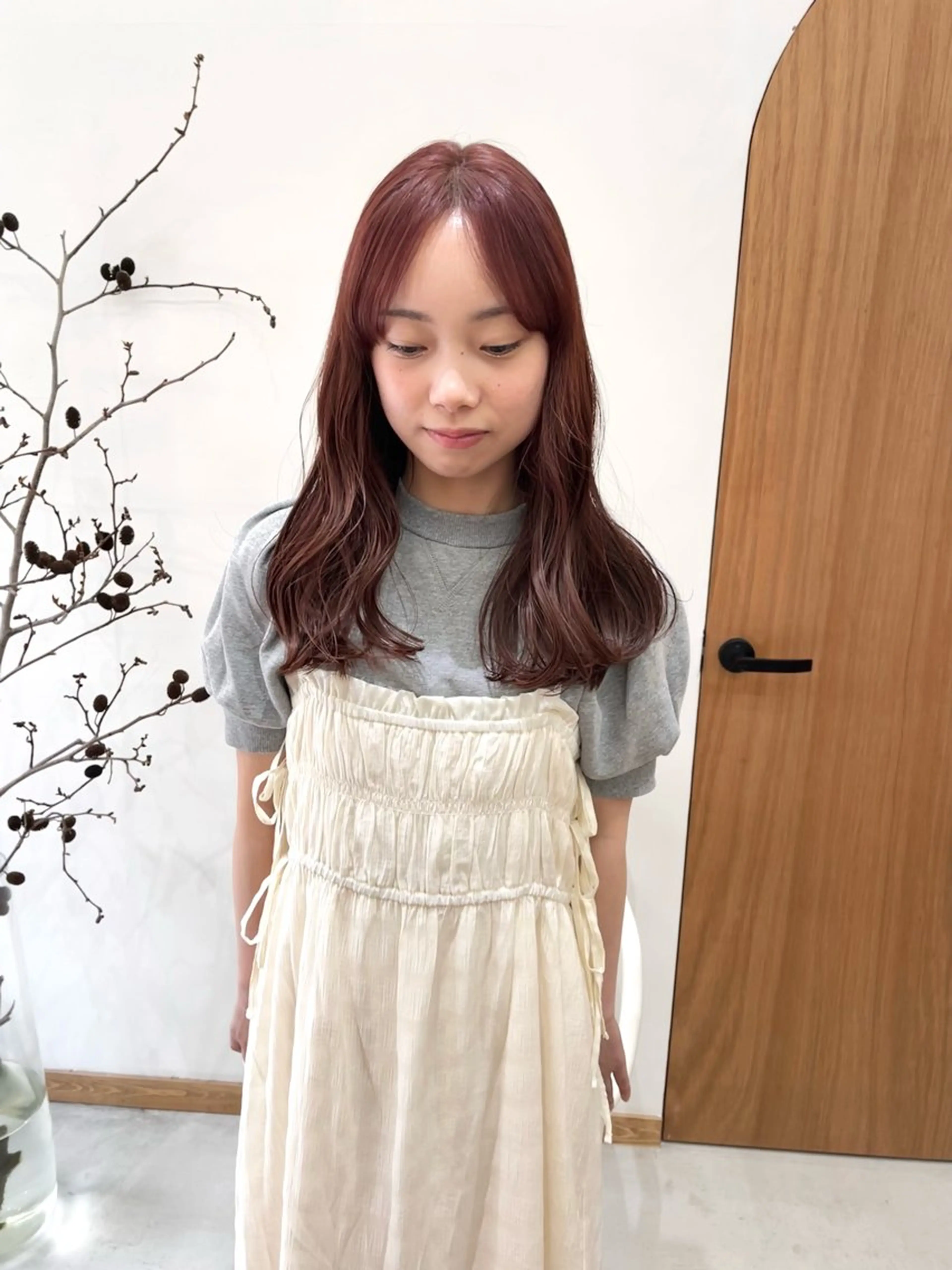 ロング カラー ヘアアレンジ ブリーチ ダブルカラー ブリーチなしカラー ena/ブリーチなし 暖色・ベージュ🎀のヘアスタイル