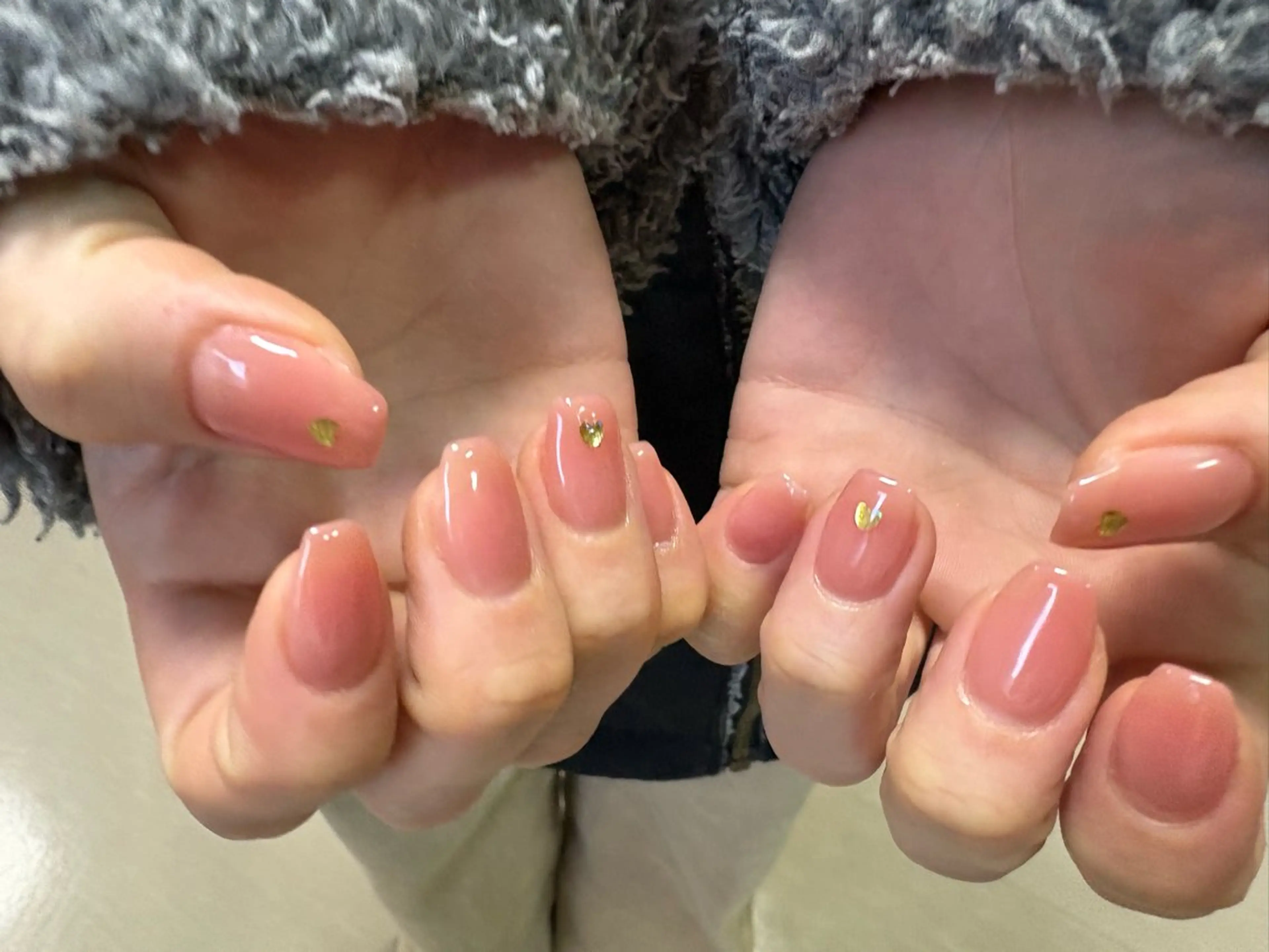 ネイル ハート ワンカラーネイル シンプルネイル mieux YUKoのネイルデザイン