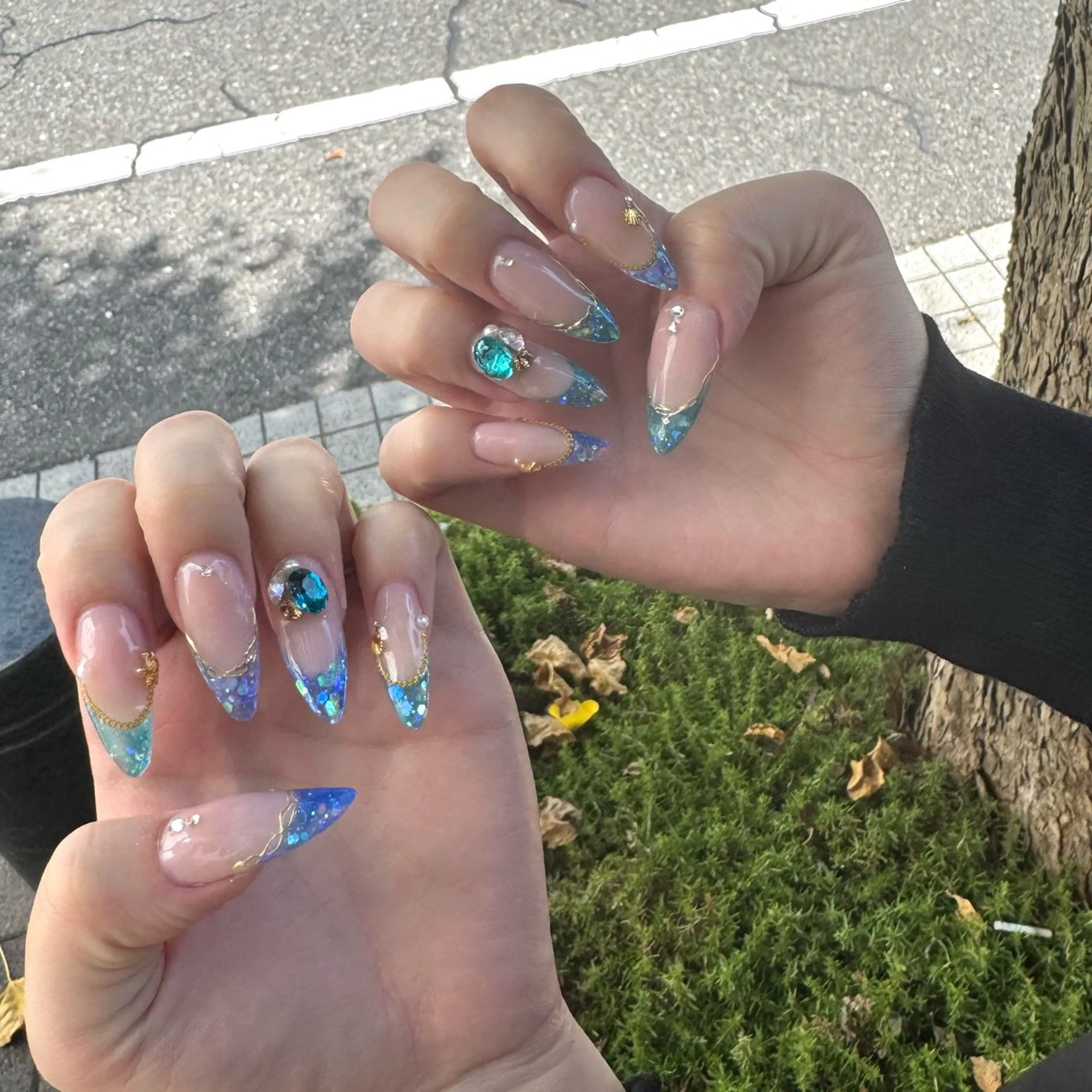 ネイル フレンチネイル スカルプネイル ハンドネイル Nail salon LUCAS,K 《ネイルサロンルーカス》千葉中央 スカルプ所属・LUCAS 千葉 AOI💅🏾💕のネイルデザイン