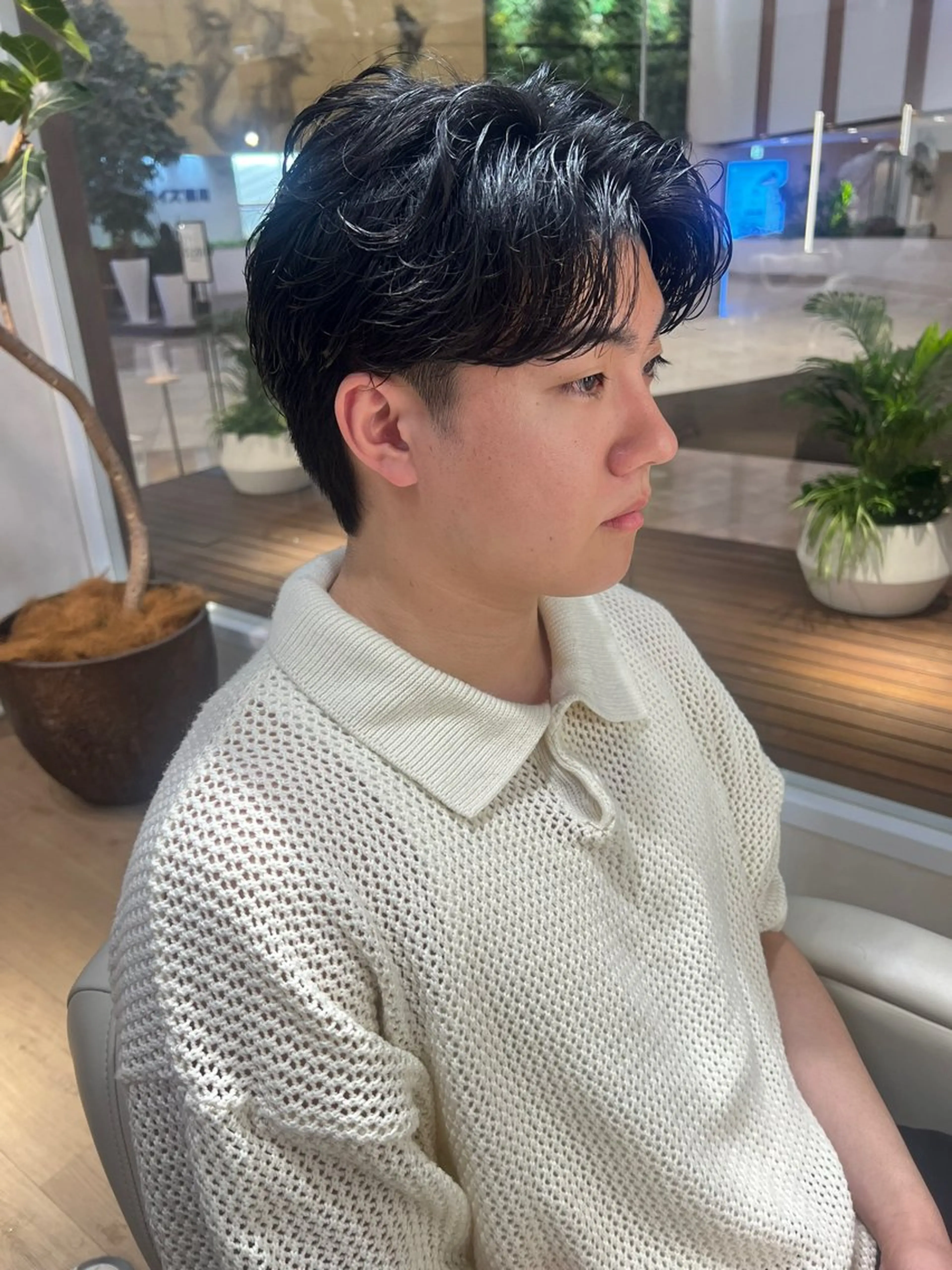 ショート パーマ メンズ カット パーマ unopulir Vamos店所属・梅田茶屋町メンズ 専門美容師 山元一平のヘアスタイル