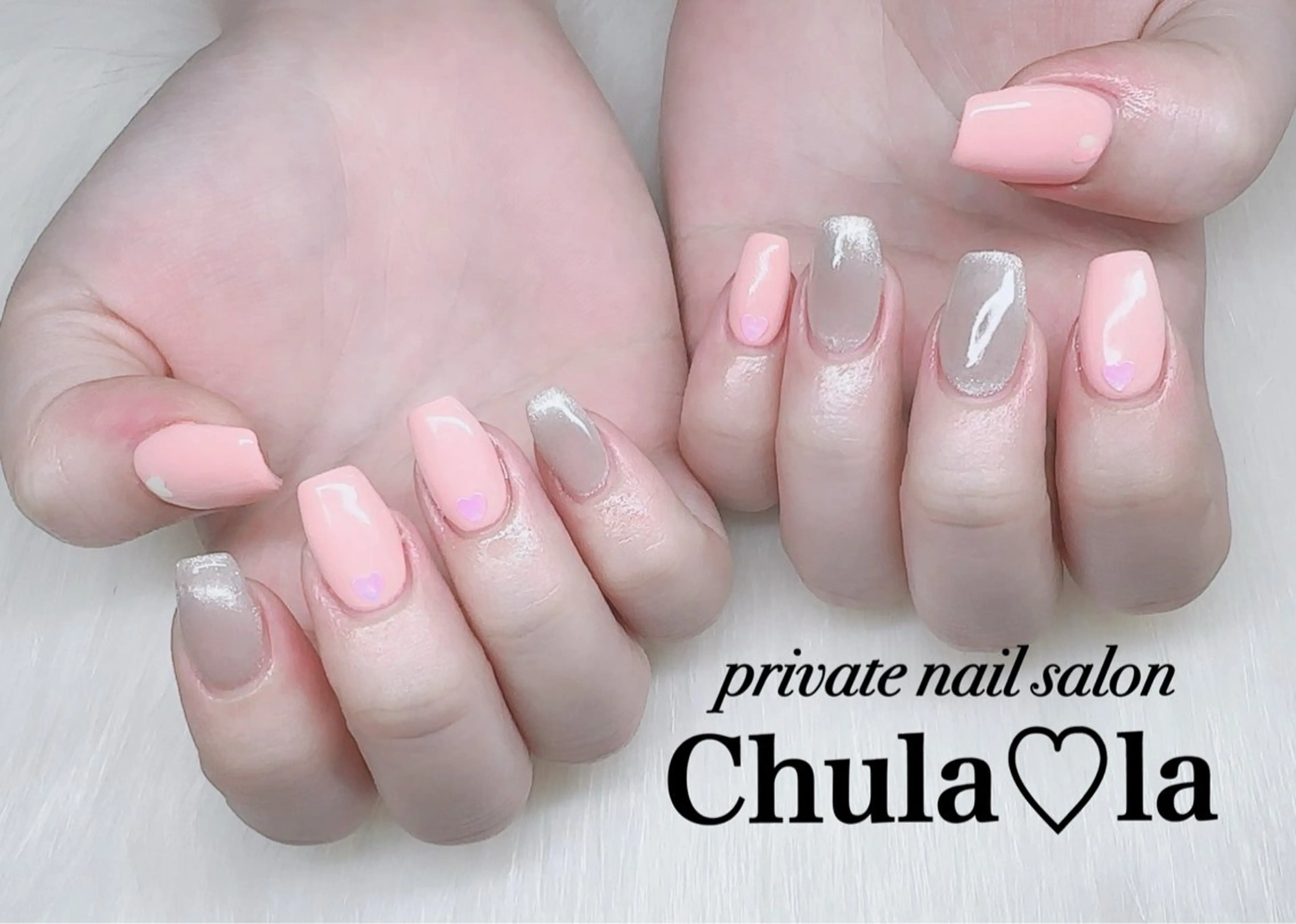 ネイル ハート マグネットネイル ハンドネイル Chula♡la 豊見城市高安のネイルデザイン
