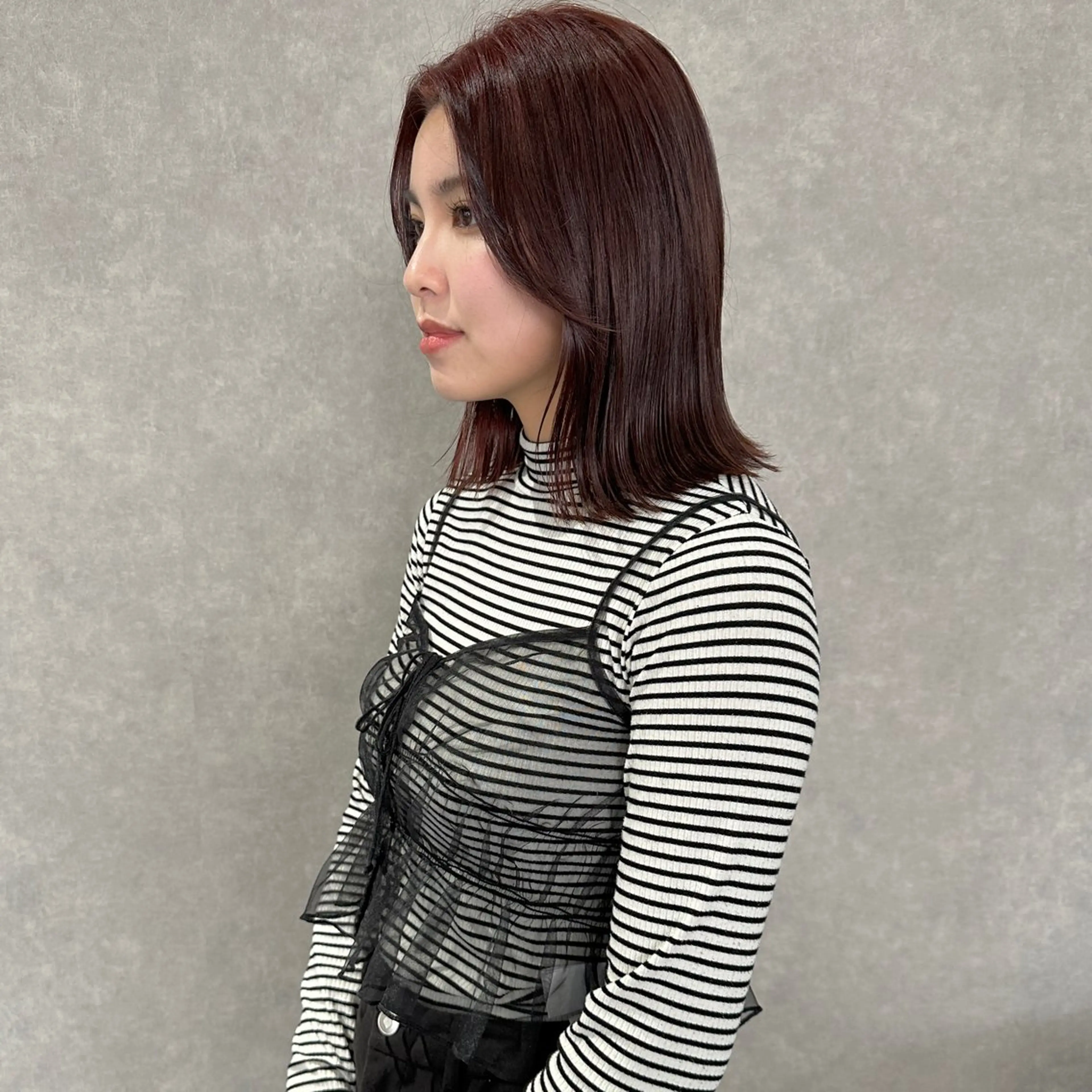 ミディアム カラー カット ヘアカラー トリートメント はちすか るかのヘアスタイル