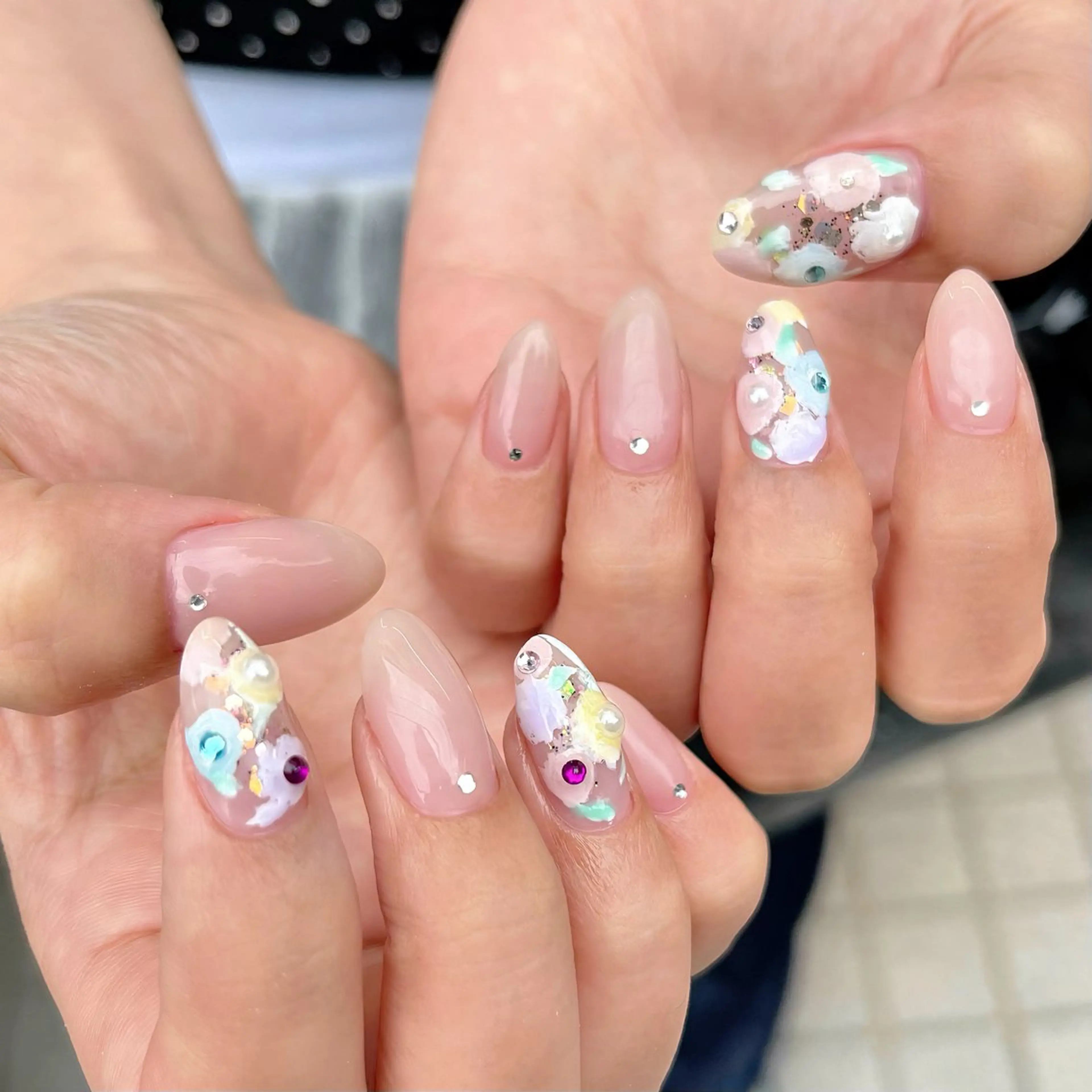 ネイル チークネイル フラッシュネイル フラワーネイル マグネットネイル ワンカラーネイル ハンドネイル 🫧OPELIA NAIL渋谷🫧のネイルデザイン