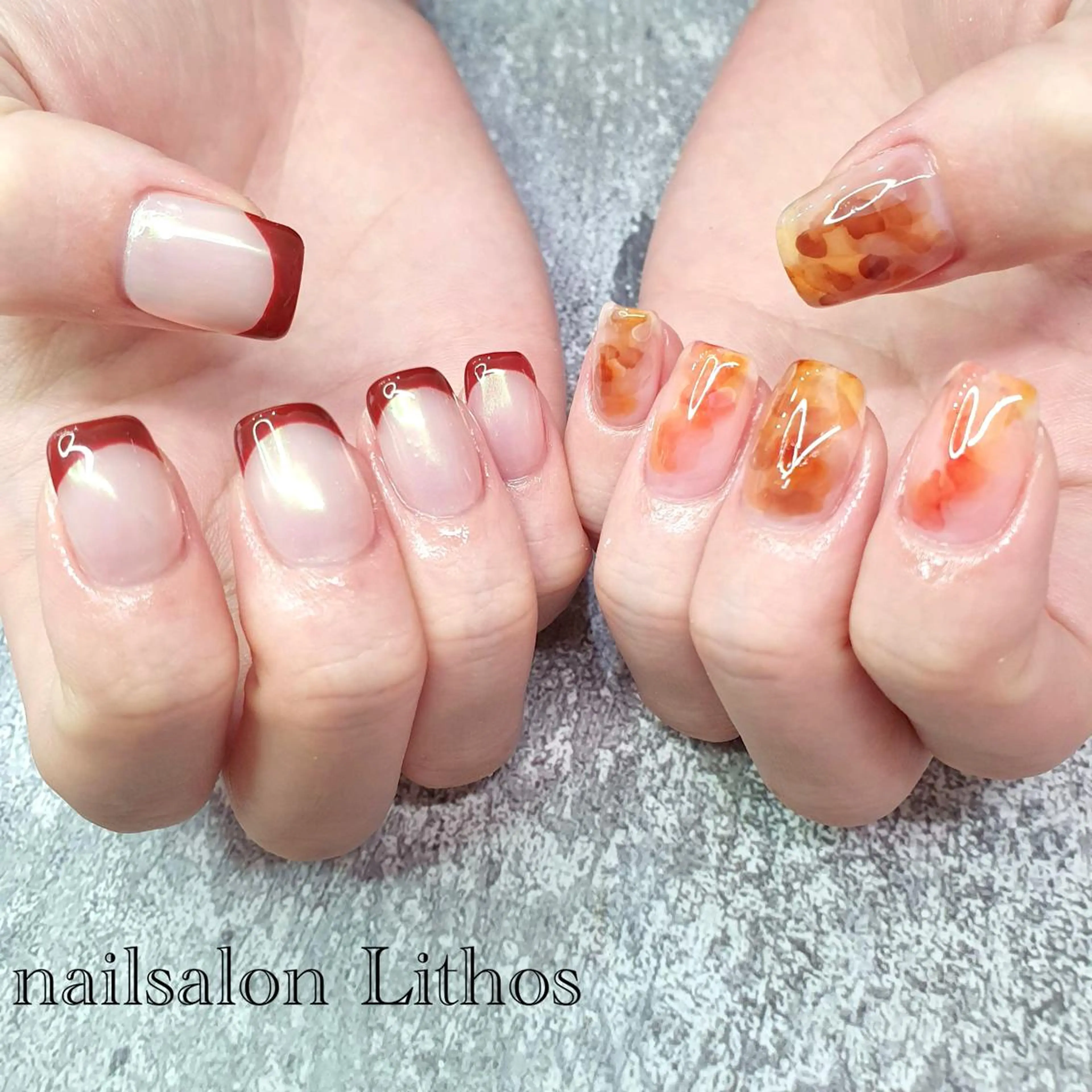 ネイル べっ甲ネイル ハンドネイル nailsalon Lithos所属・nailsalon Recontreのネイルデザイン