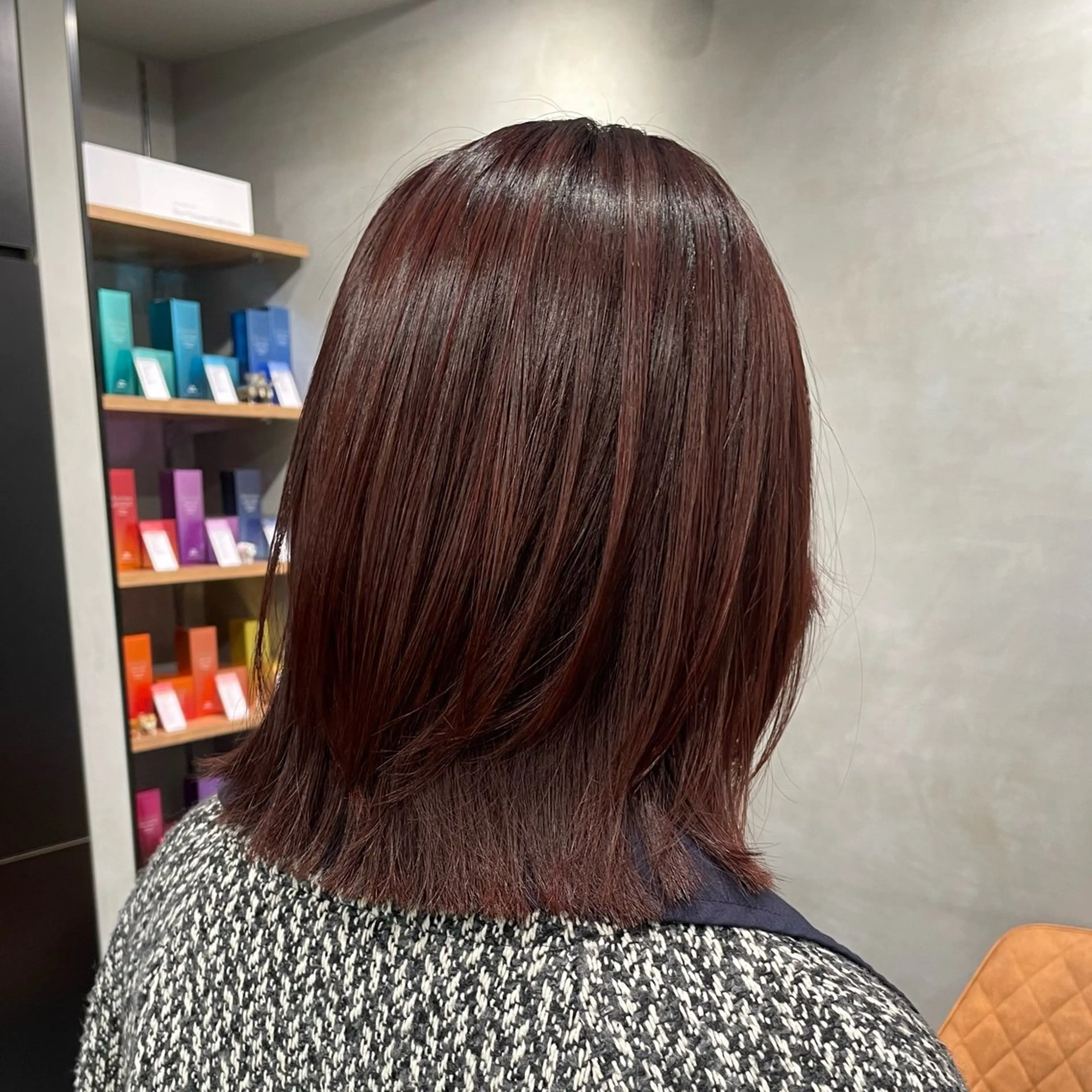 ミディアム カラー カット ヘアカラー トリートメント ヘッドスパ ヘアセット 暖色カラー ❤️‍🔥REIRIのヘアスタイル