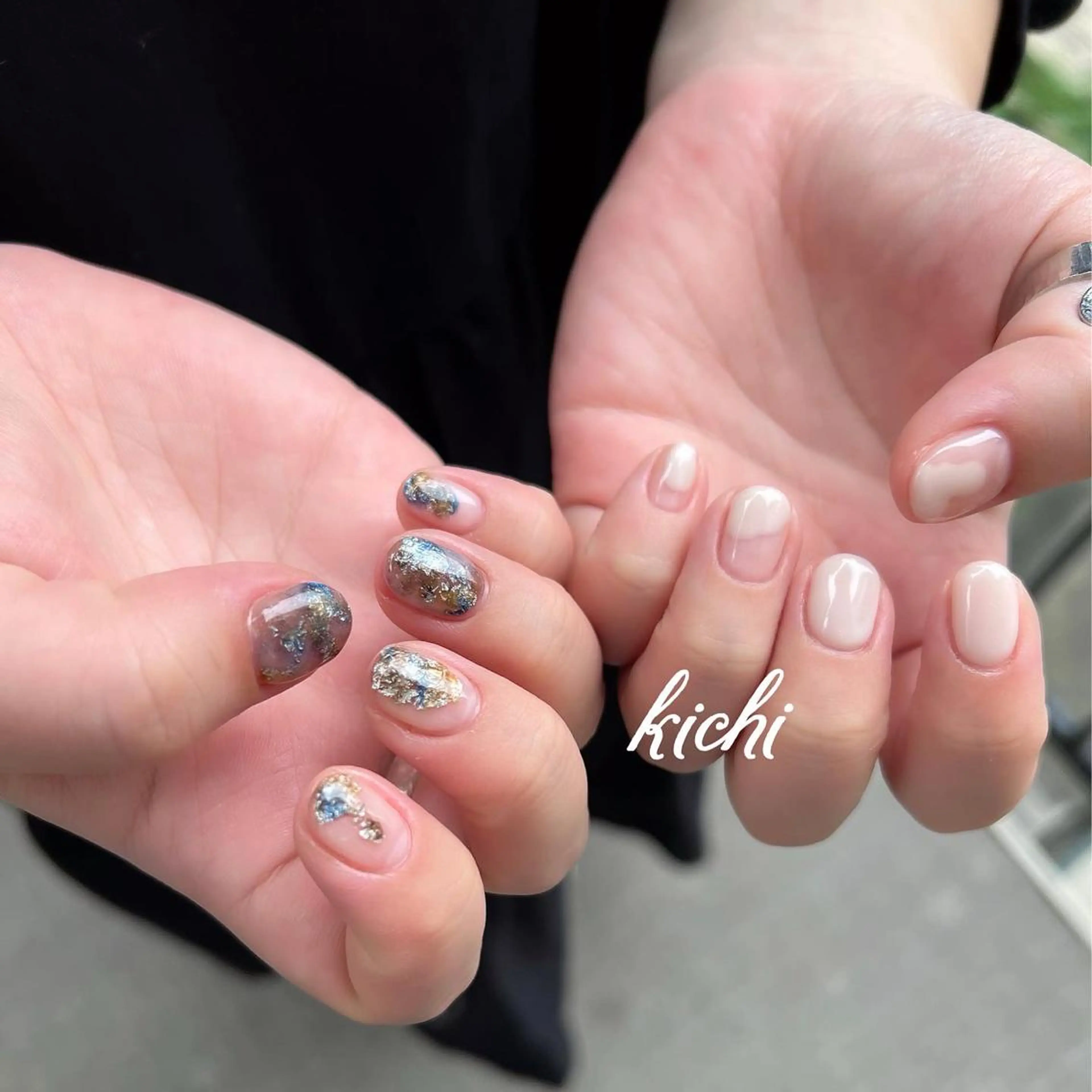 ネイル ジェルネイル 持ち込み ニュアンスネイル パラジェル シンプルネイル kichi･:* みじゅのネイルデザイン