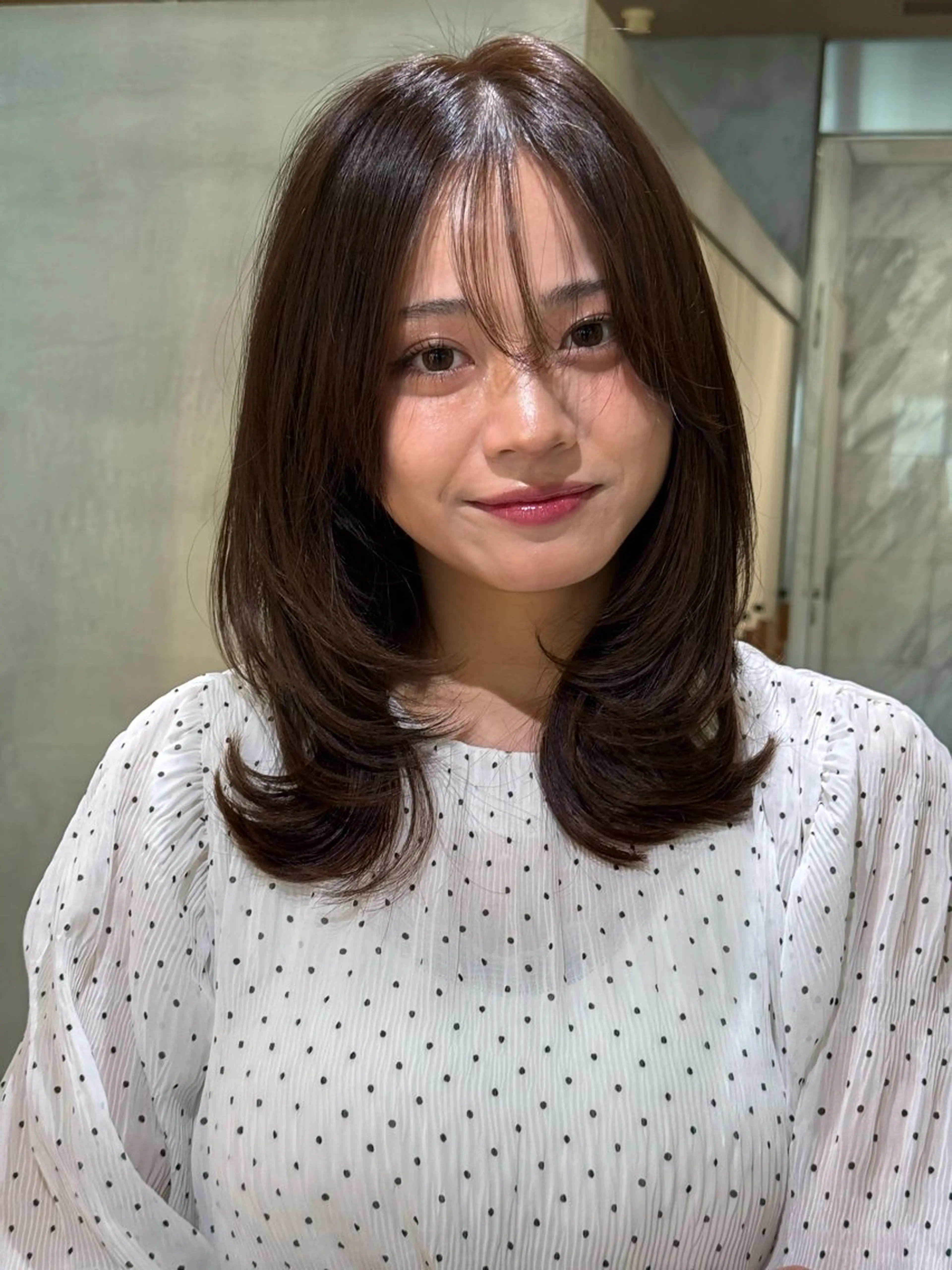 ミディアム カット ヘアカラー トリートメント 池袋/似合わせ/縮毛 髪質改善【ugen】のヘアスタイル