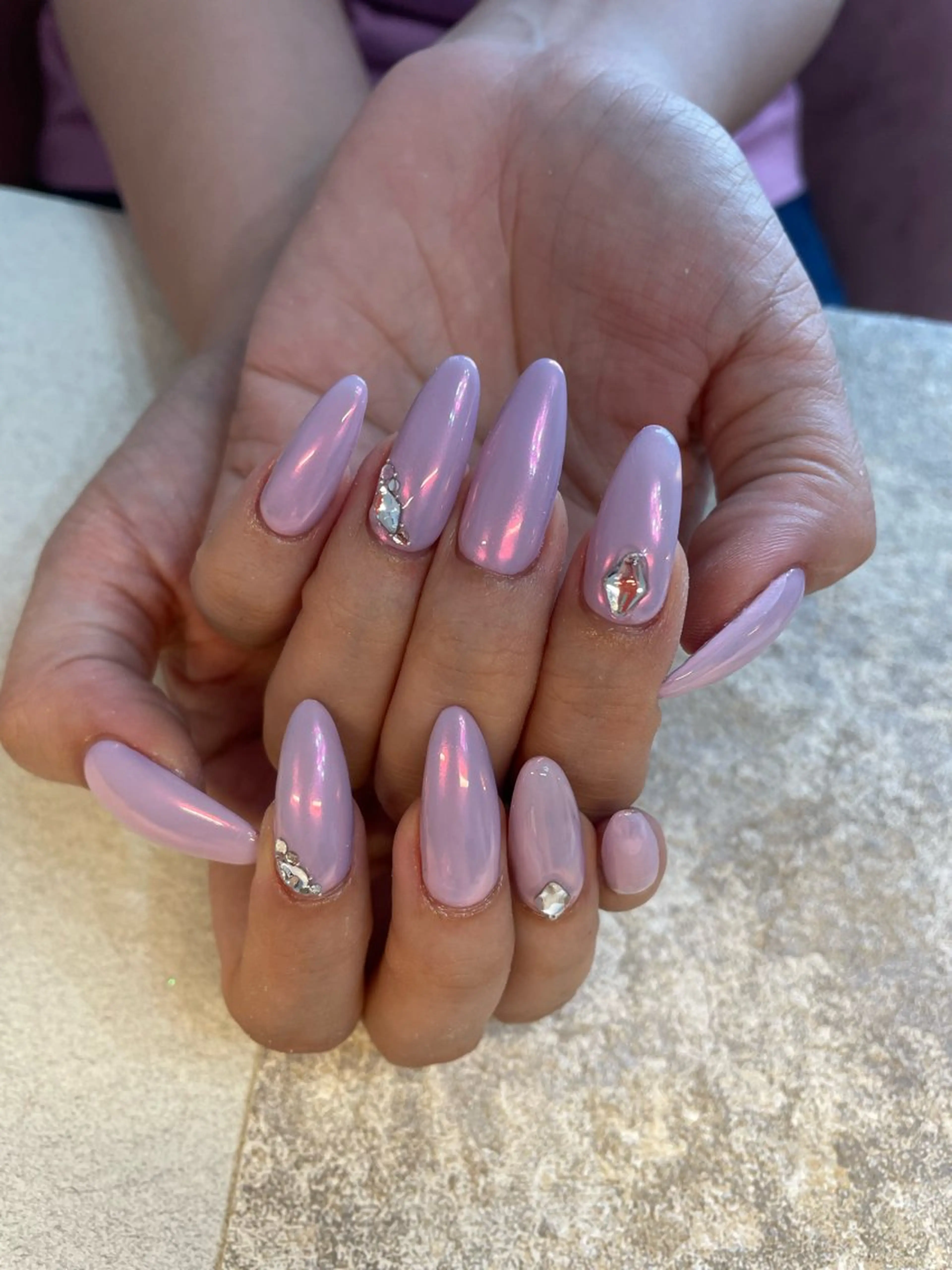 ネイル ロングネイル ストーンネイル ハンドネイル 《Can nail》 privateのネイルデザイン