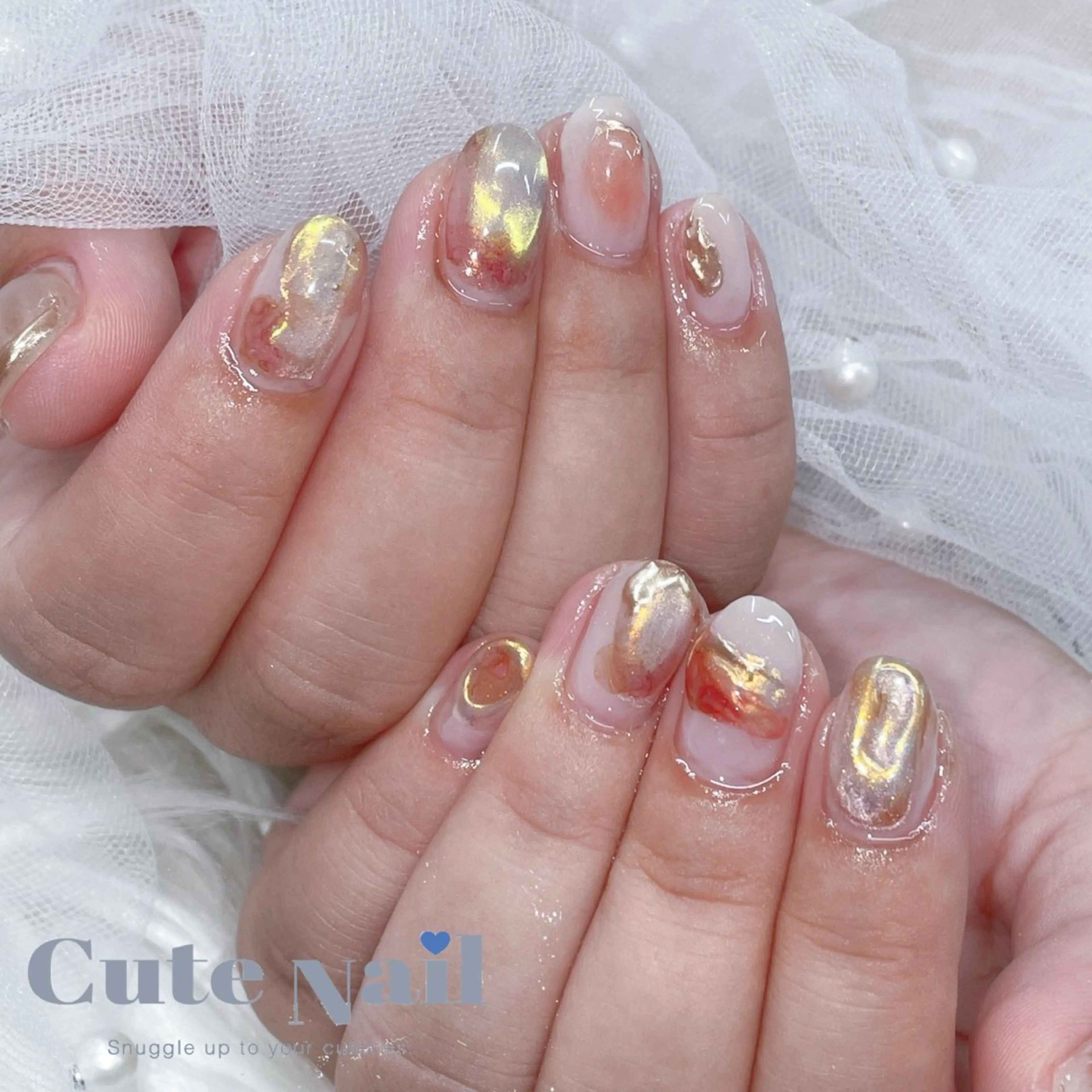 ネイル GO TODAY SHAiRE SALON原宿 Liber所属・️🫧もこ 艶感ネイル🫧のネイルデザイン
