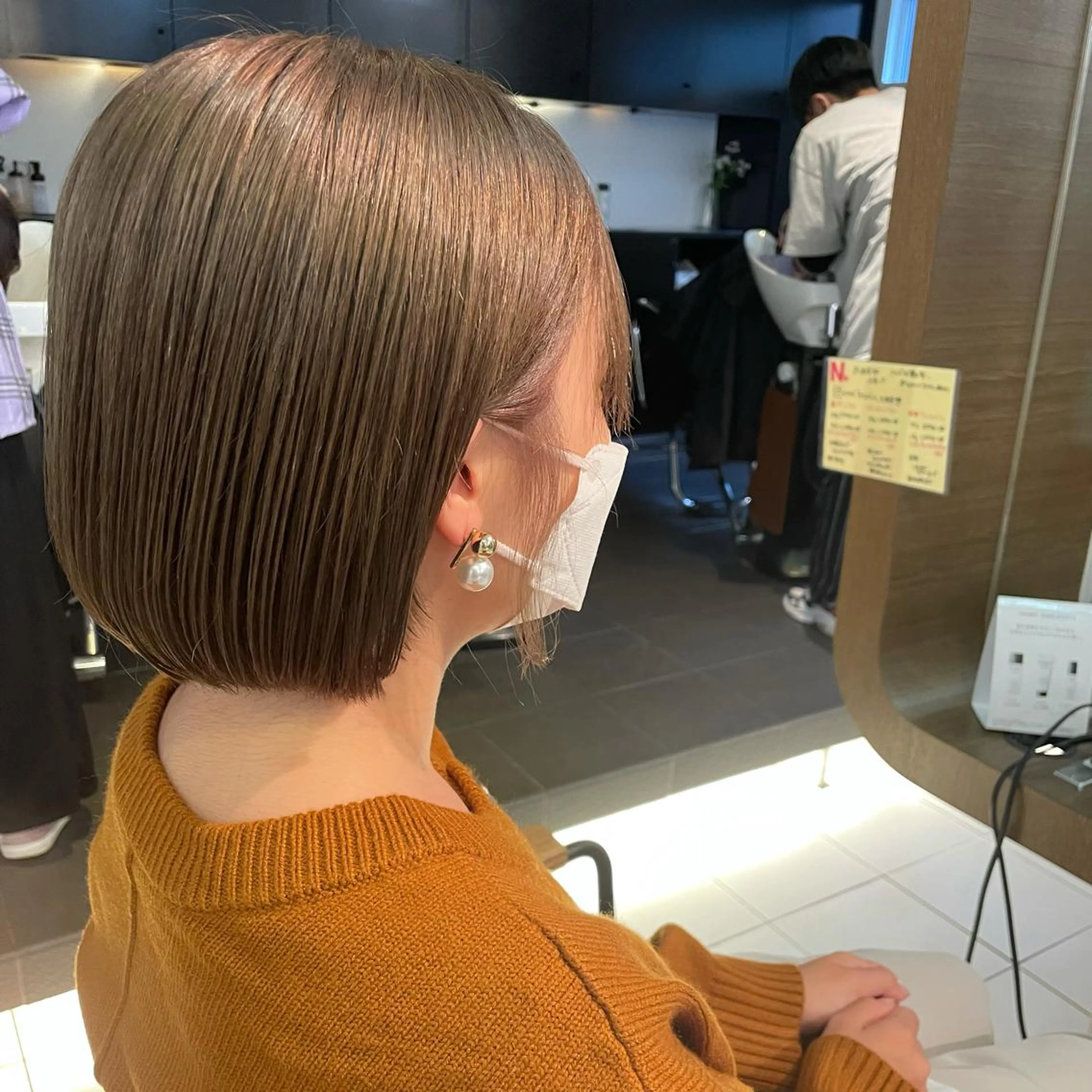 ショート カラー ベージュカラー ミルクティーベージュ 透明感カラー/ 寺田千雅子のヘアスタイル