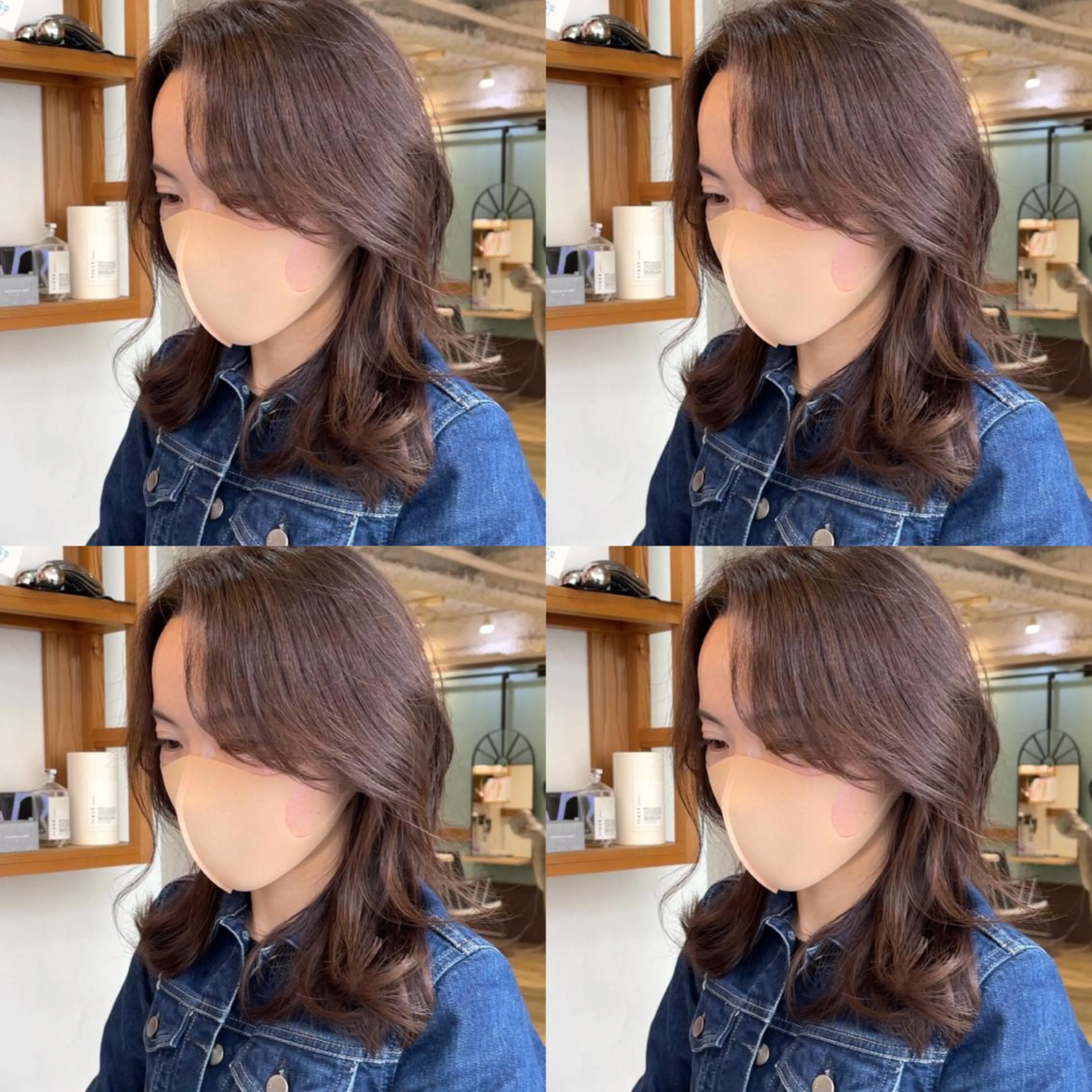 ミディアム カラー 伸ばしかけ 似合わせカット 小顔カット カット ヘアカラー トリートメント ヘッドスパ 大人可愛い透明感🌟 小顔・韓国髪🌟野中のヘアスタイル