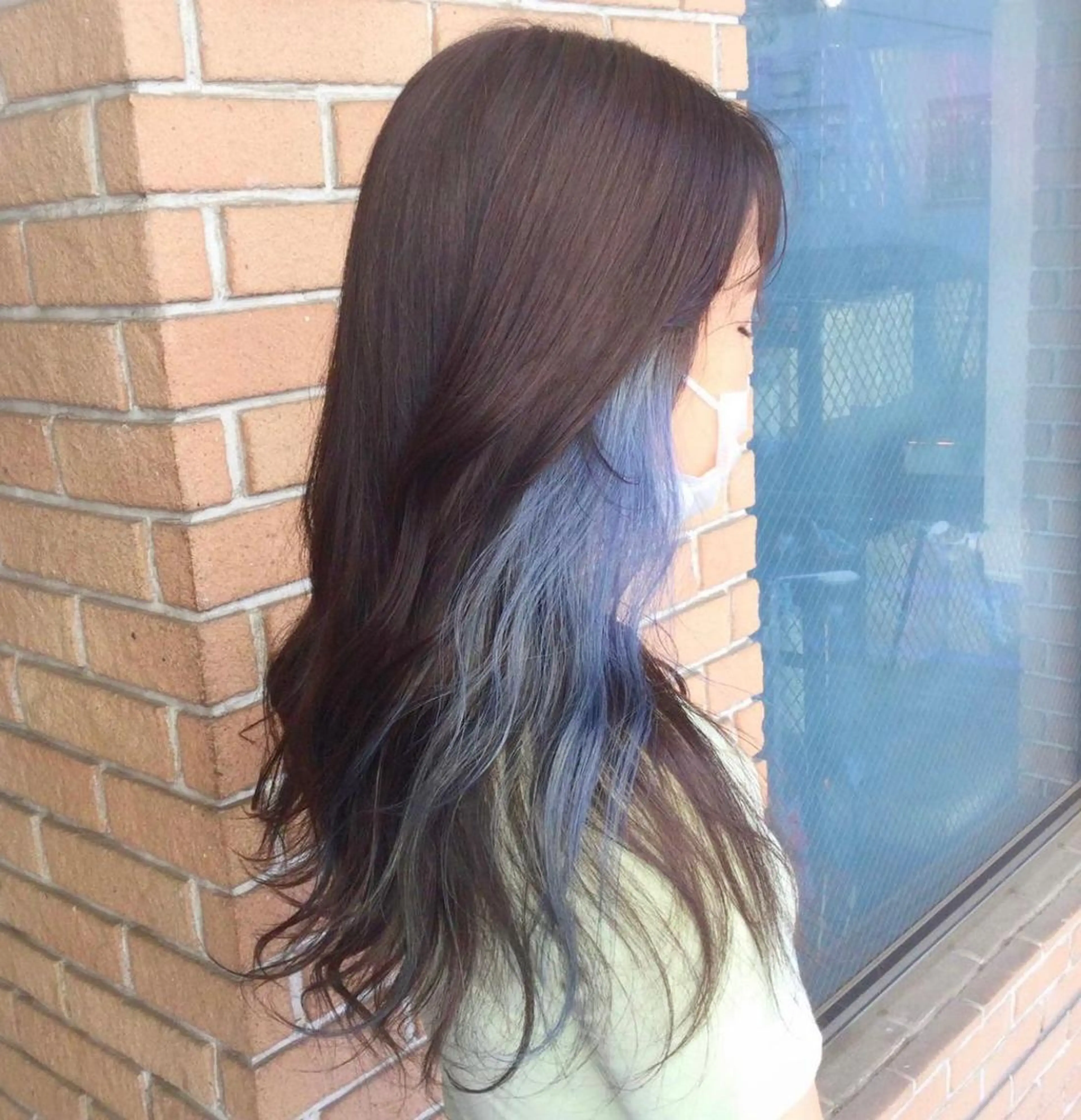 ロング カラー ヘアアレンジ ブリーチ ブルーカラー ヘアカラー ピンクカラー🩷 ヘアセットＮＯ.1のヘアスタイル