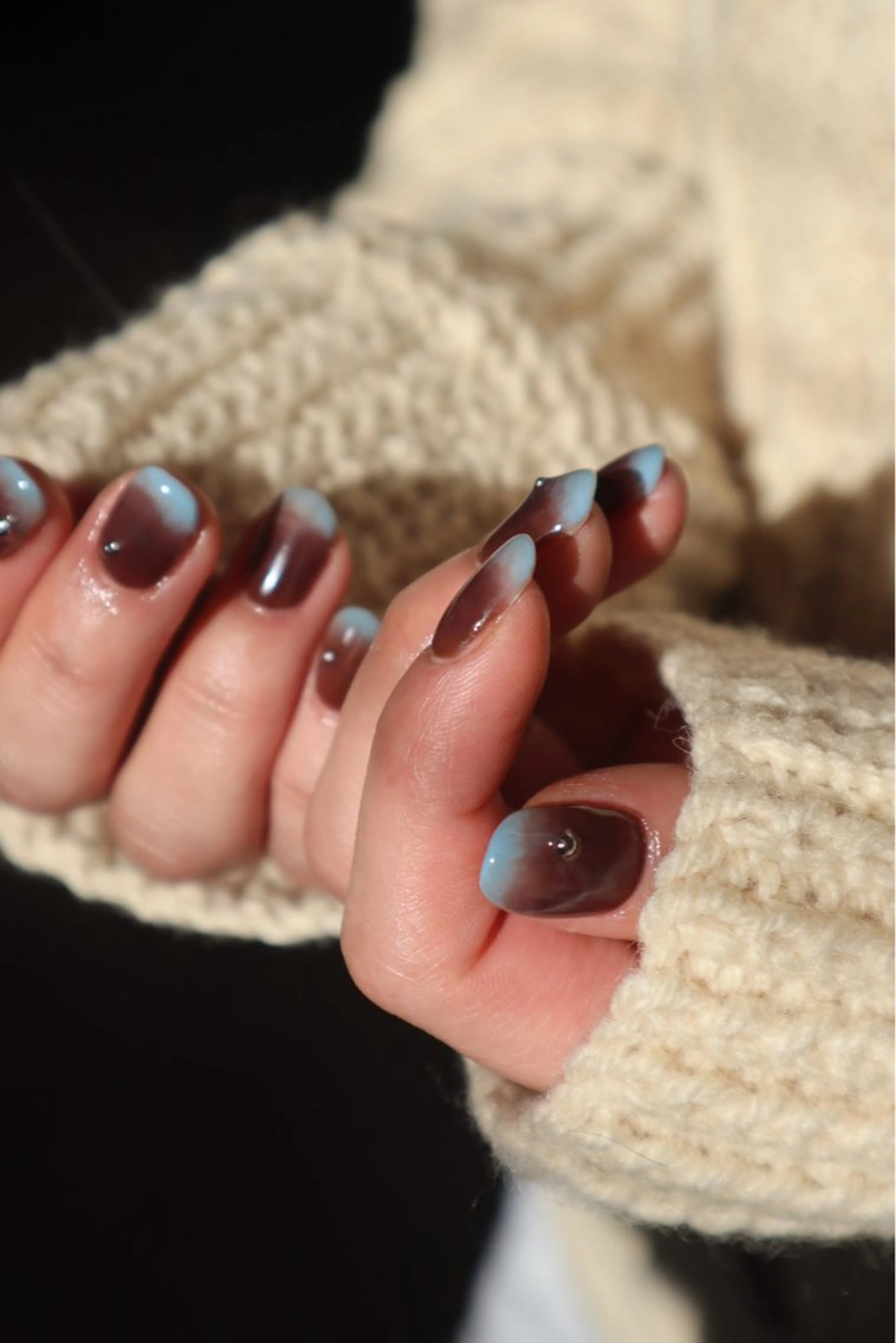 ネイル ブラウン ハンドネイル sister  mohawk所属・chika ／ nailのネイルデザイン