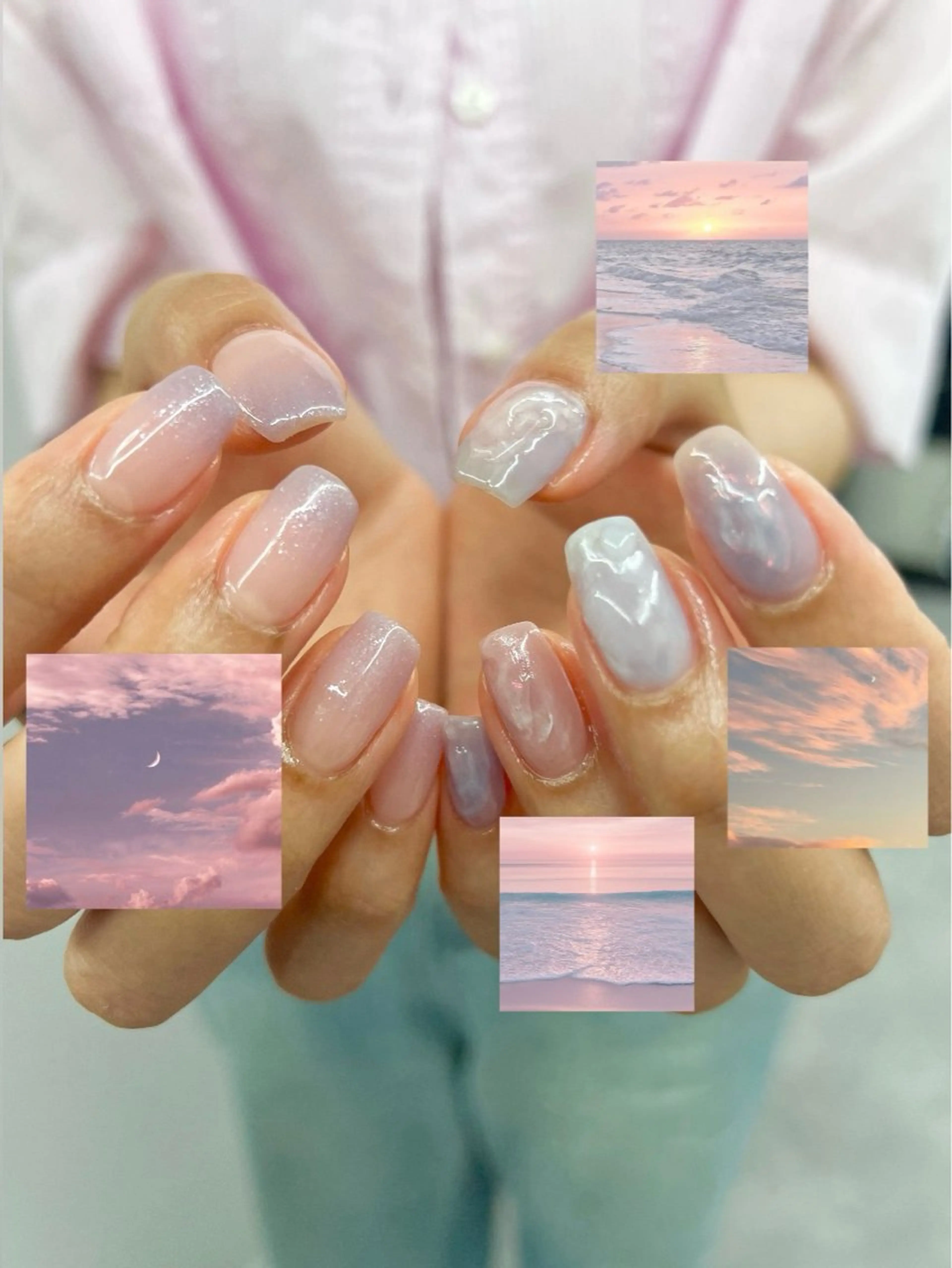 ネイル ジェルネイル マグネットネイル ニュアンスネイル パラジェル ピンク ハンドネイル ハンドケア Bana_ Nailのネイルデザイン