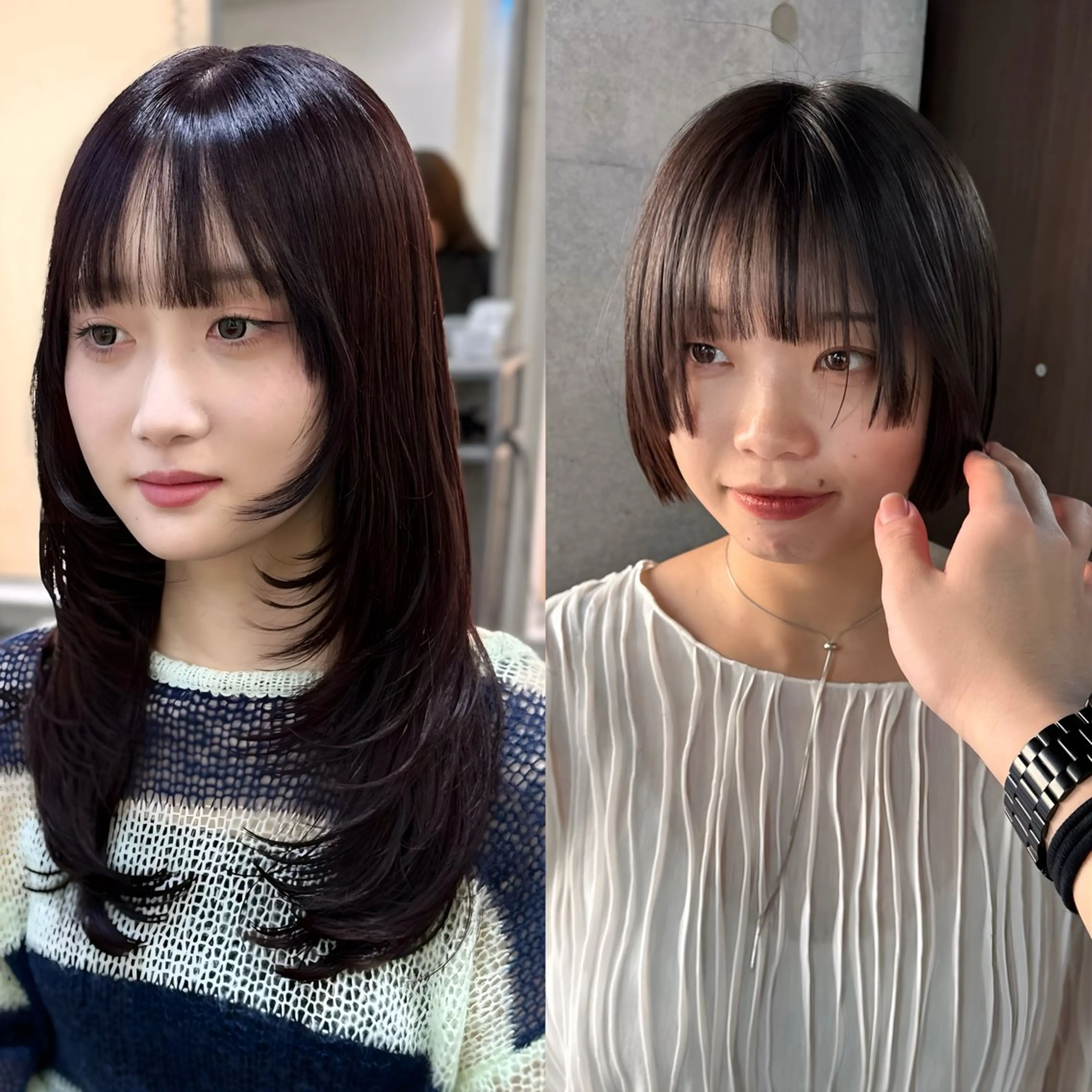 ロング カラー カット ヘアカラー トリートメント 韓国風レイヤー🗝要 暗透カラー📓吉祥寺のヘアスタイル