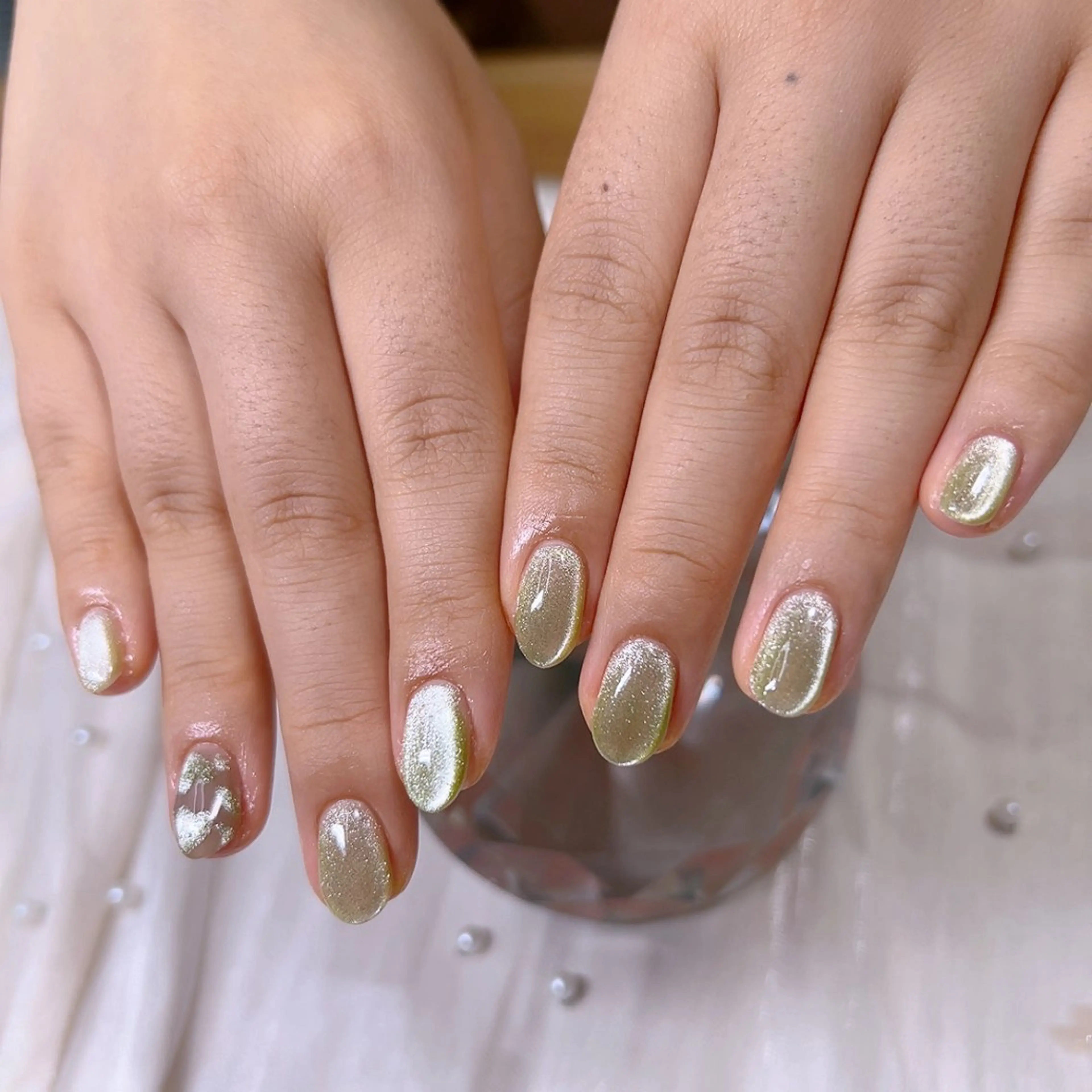 ネイル ハート マグネットネイル ニュアンスネイル オフィスネイル シンプルネイル Cute Tips nailのネイルデザイン